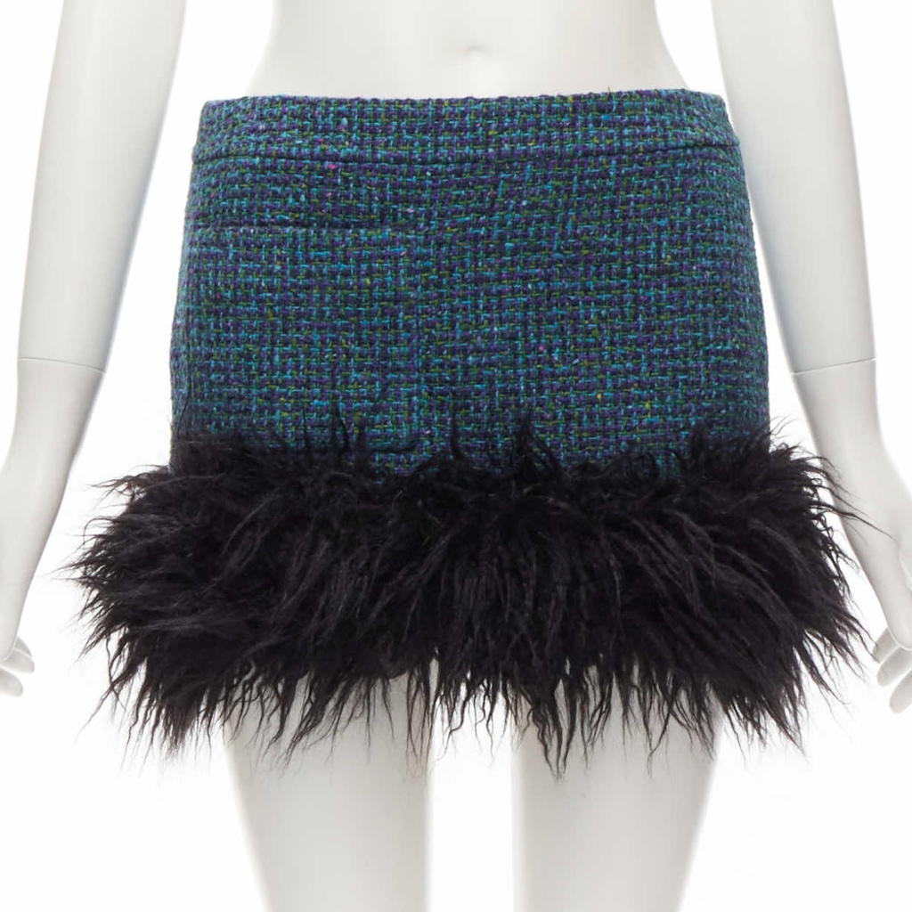 Saint Laurent Trim Tweed Skirt
