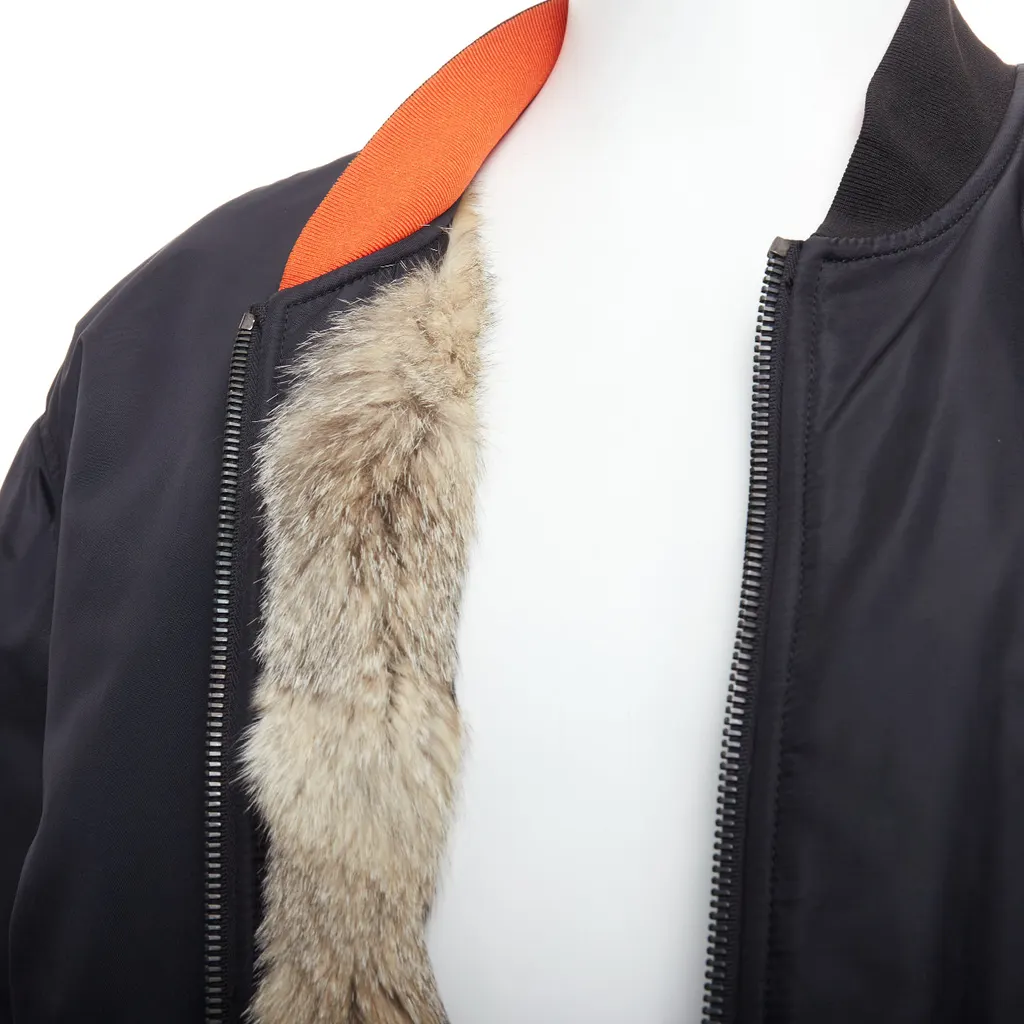 Yves Salomon Brown Fur Bomber Brown Very good - Back View