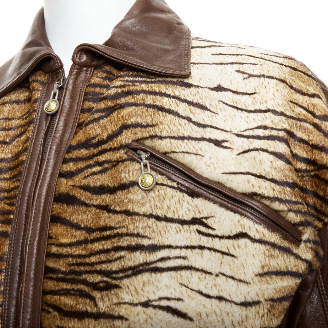 Gianni Versace Tiger Leather Bomber - Image 10