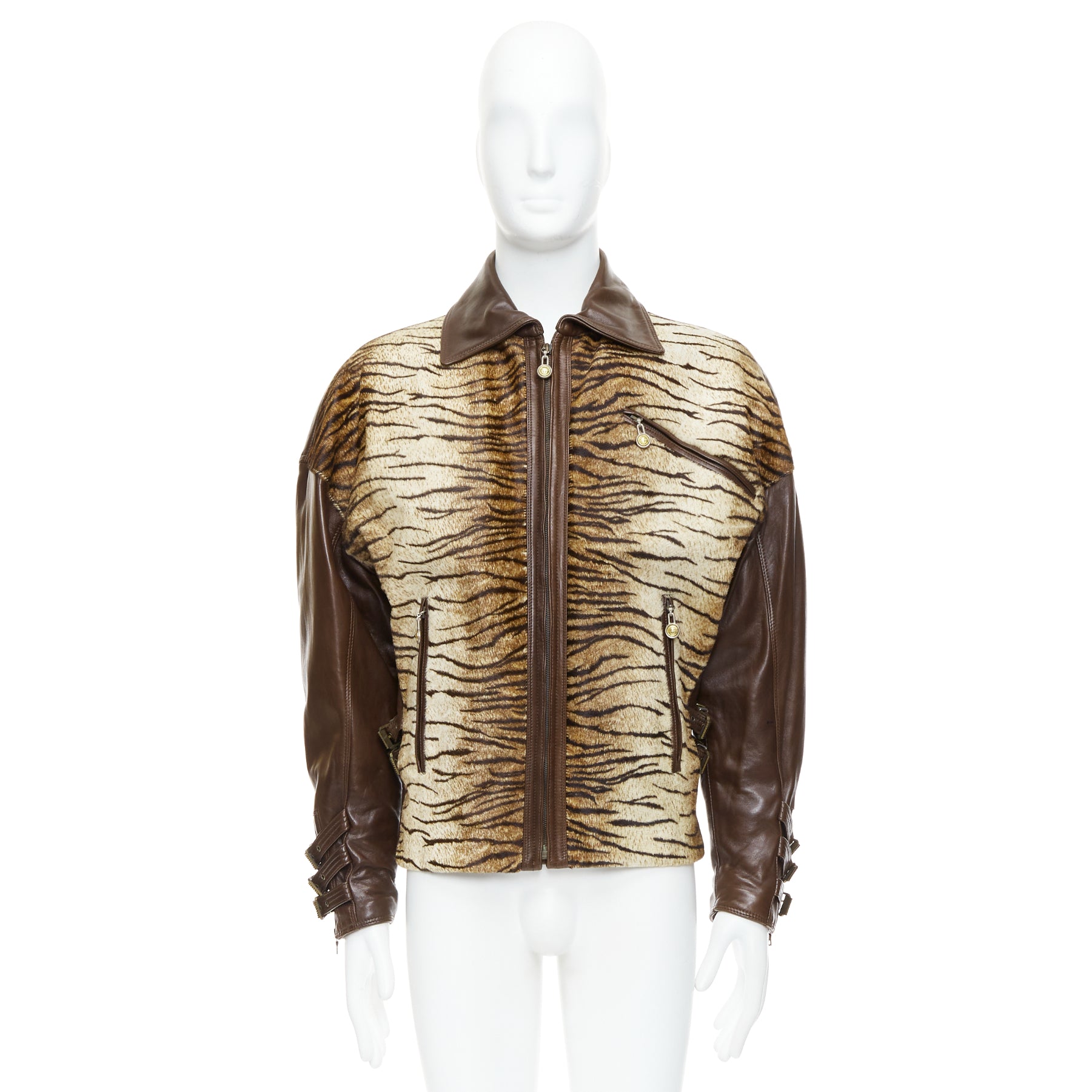 Gianni Versace Tiger Leather Bomber - Image 13