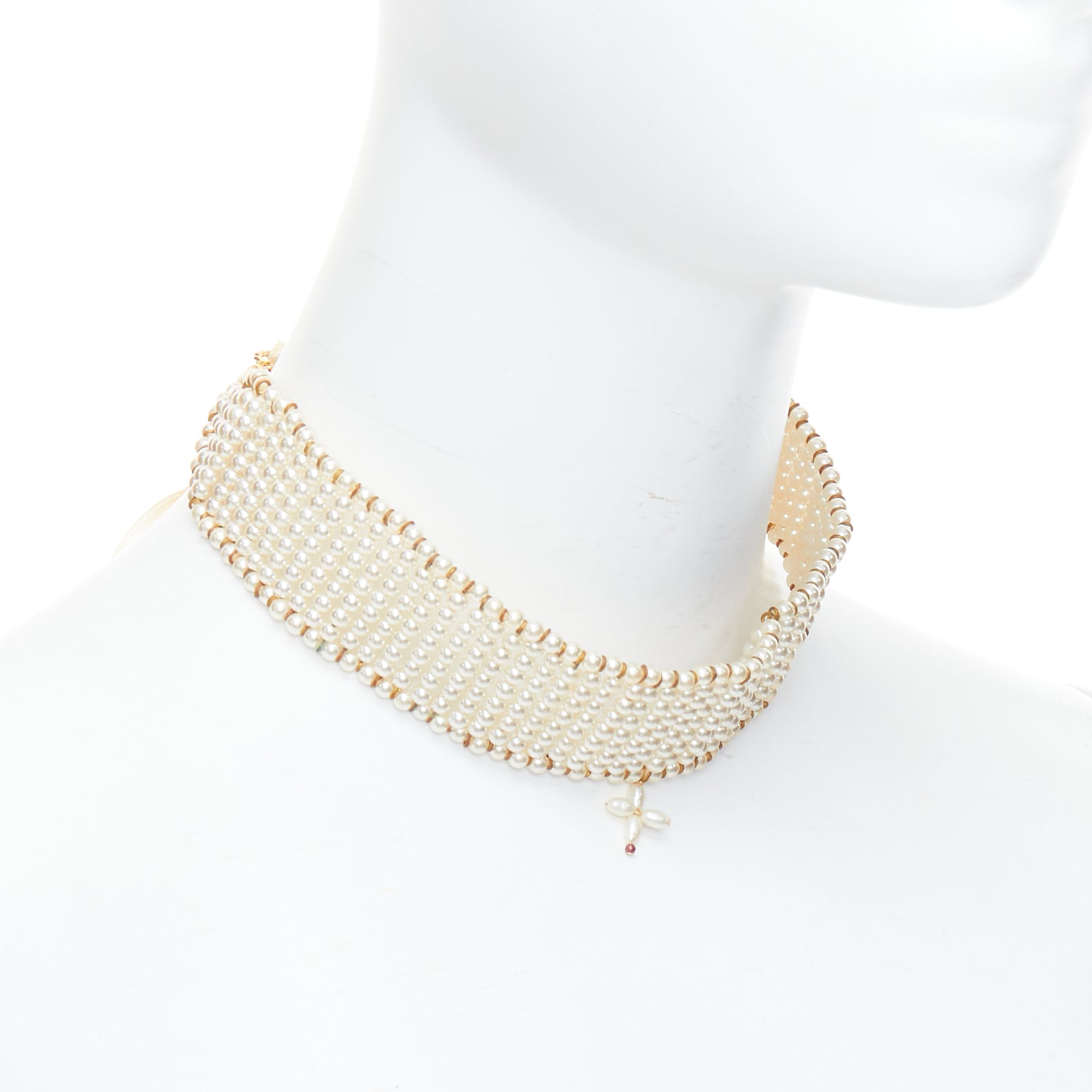 Dolce & Gabbana Pearl Cross Necklace - Image 6