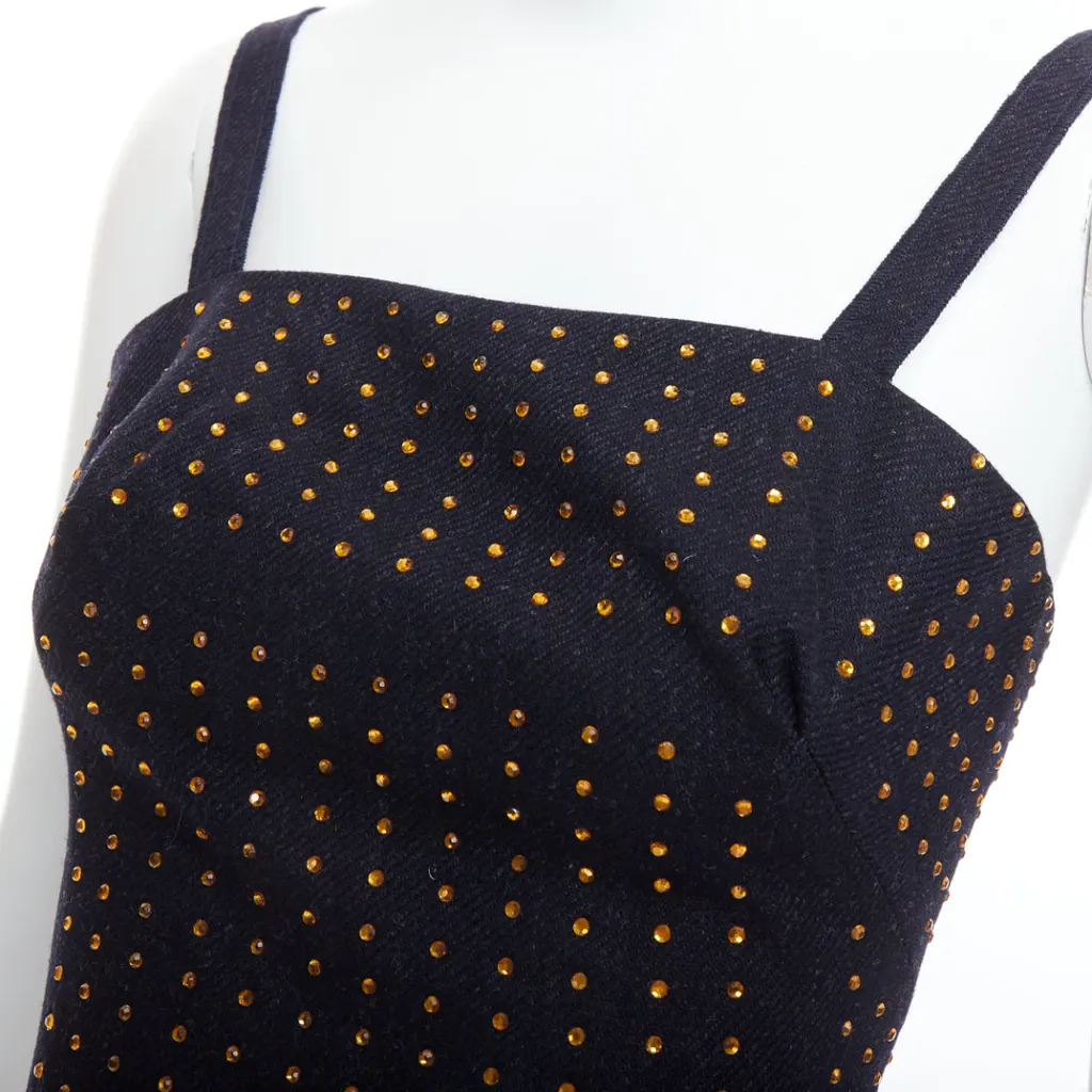 Miu Miu Black Crystal Bustier Black Wool Very good - Back View
