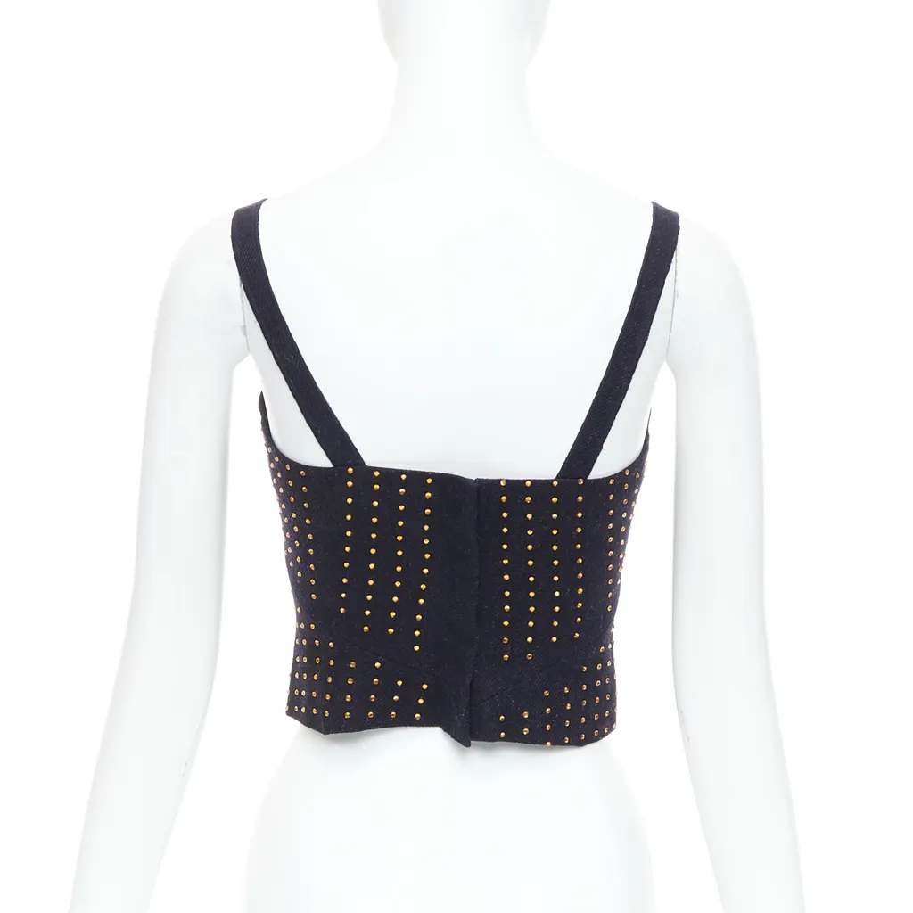 Miu Miu Black Crystal Bustier Black Wool Very good - Box View