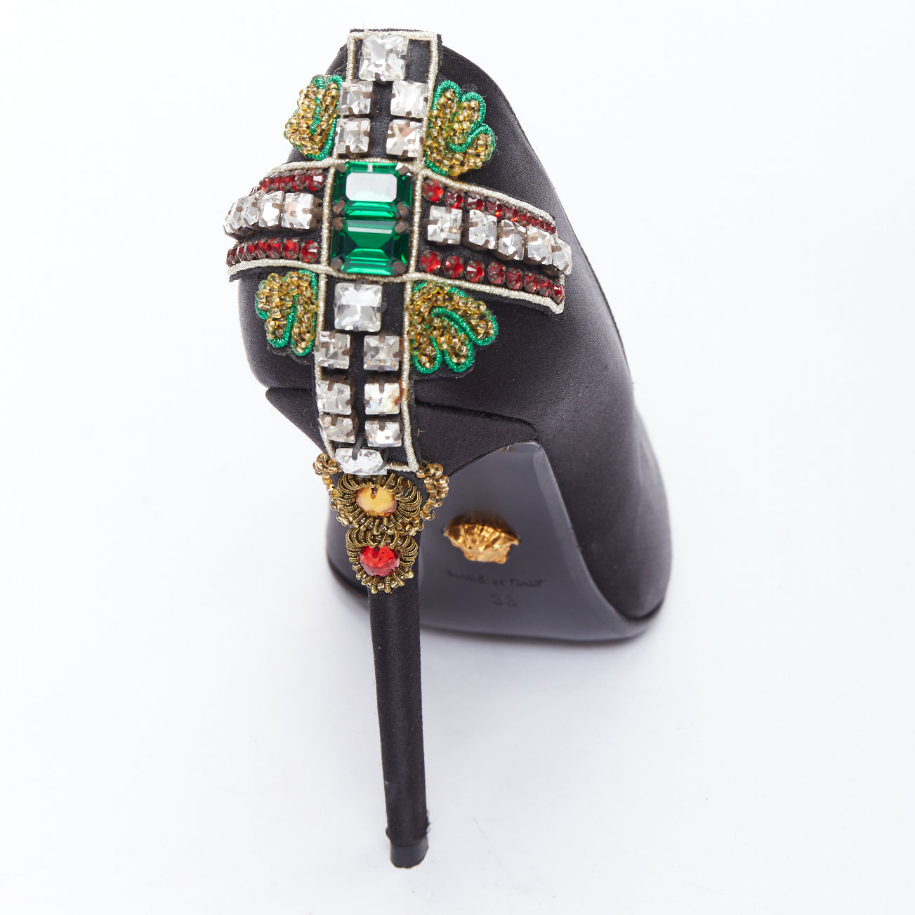 Versace Satin Cross Heels - Image 10