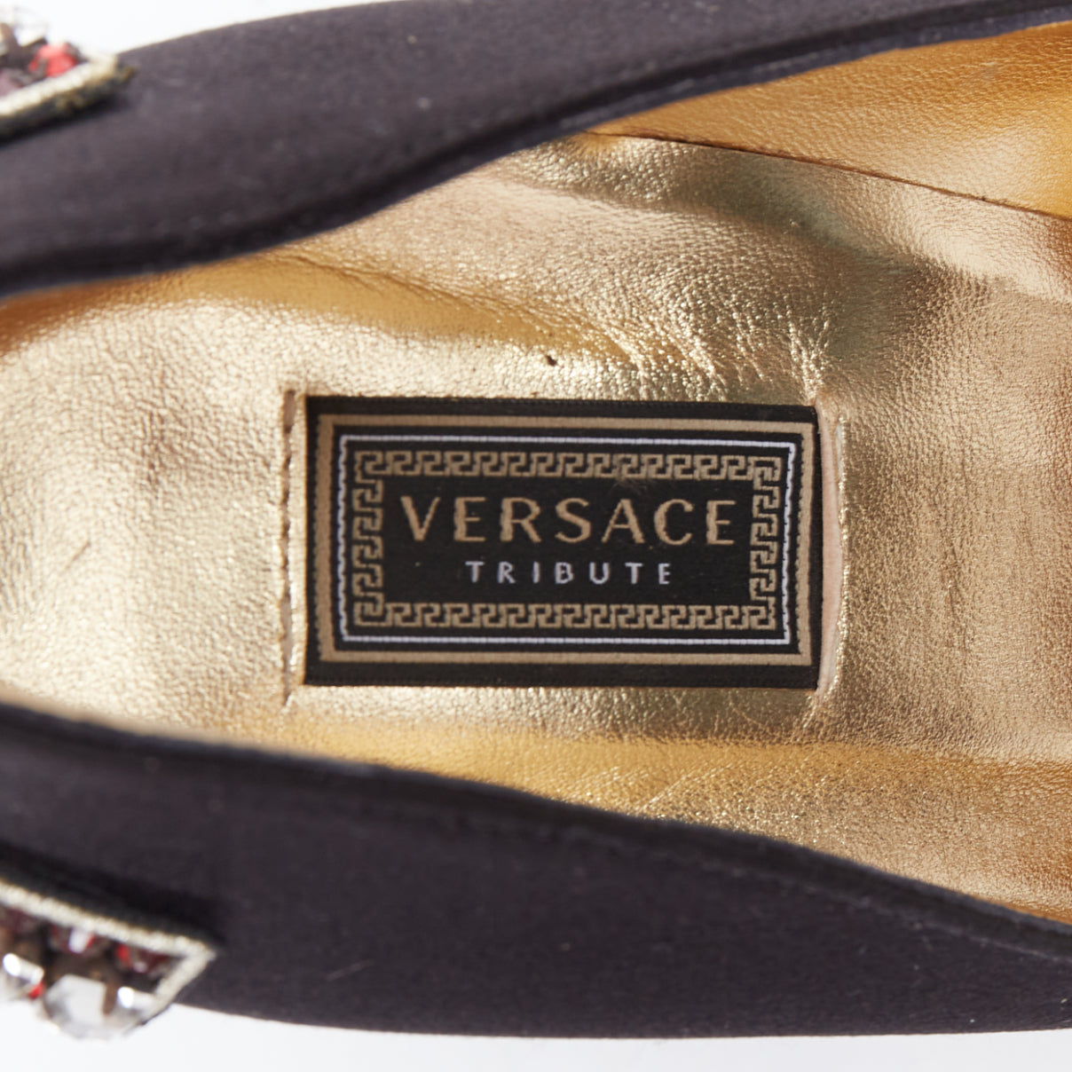 Versace Satin Cross Heels - Image 12