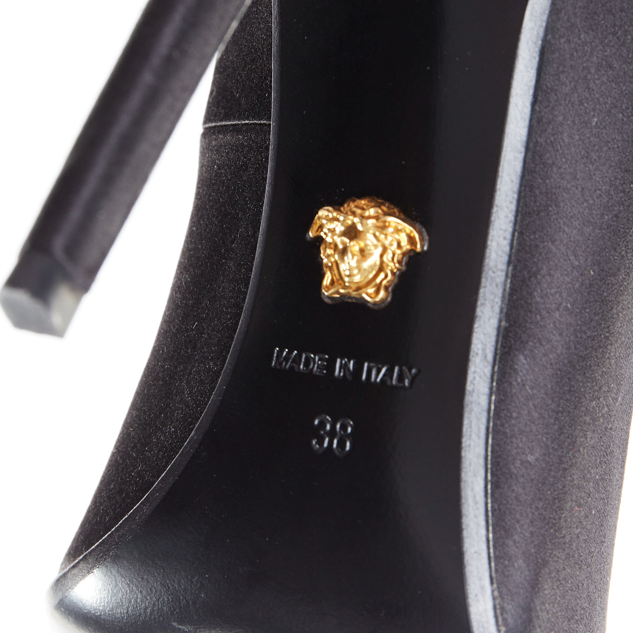 Versace Satin Cross Heels - Image 13