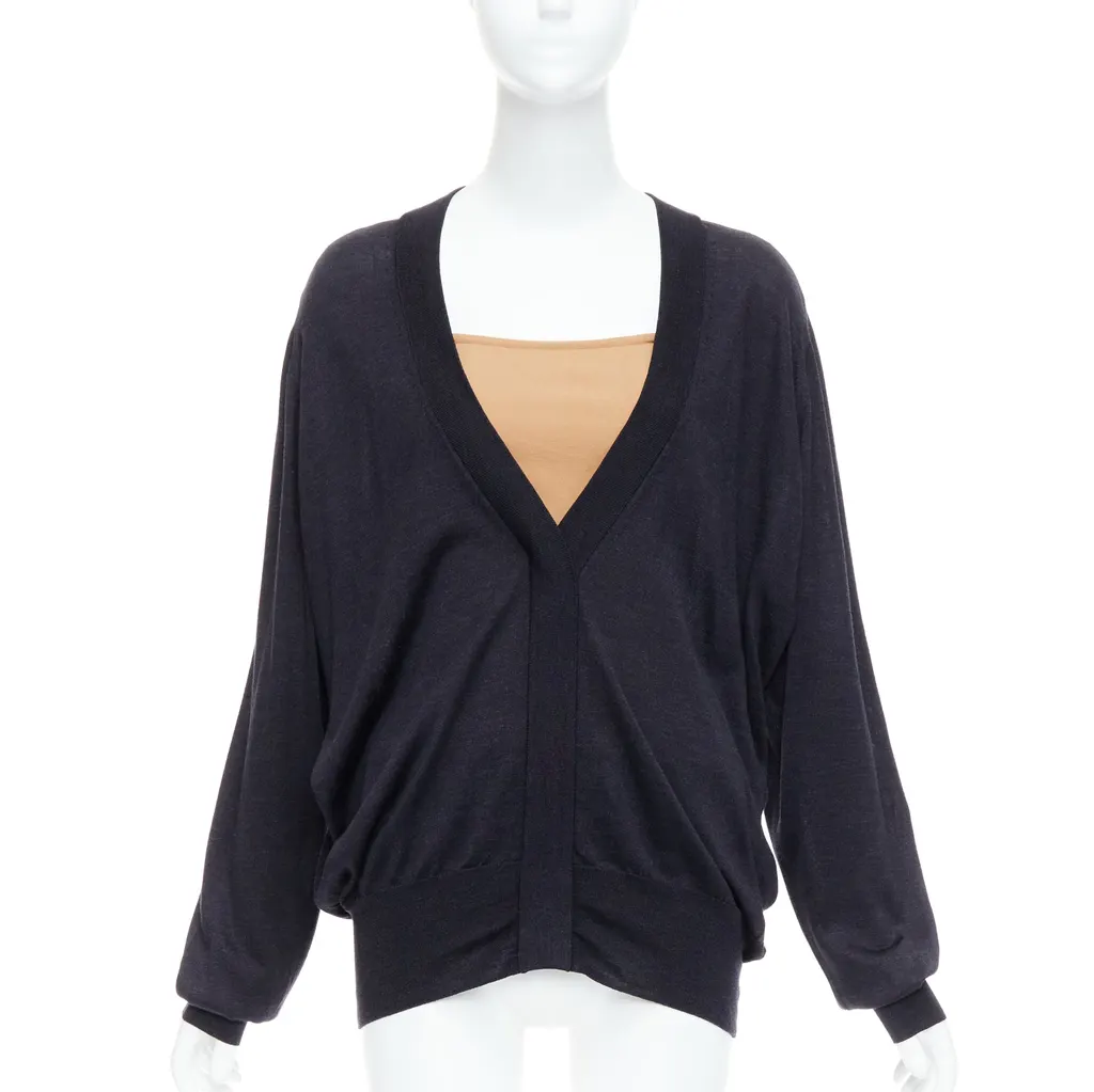 Maison Martin Margiela Layered Deconstructed Sweater Black Silk Never worn - Front View