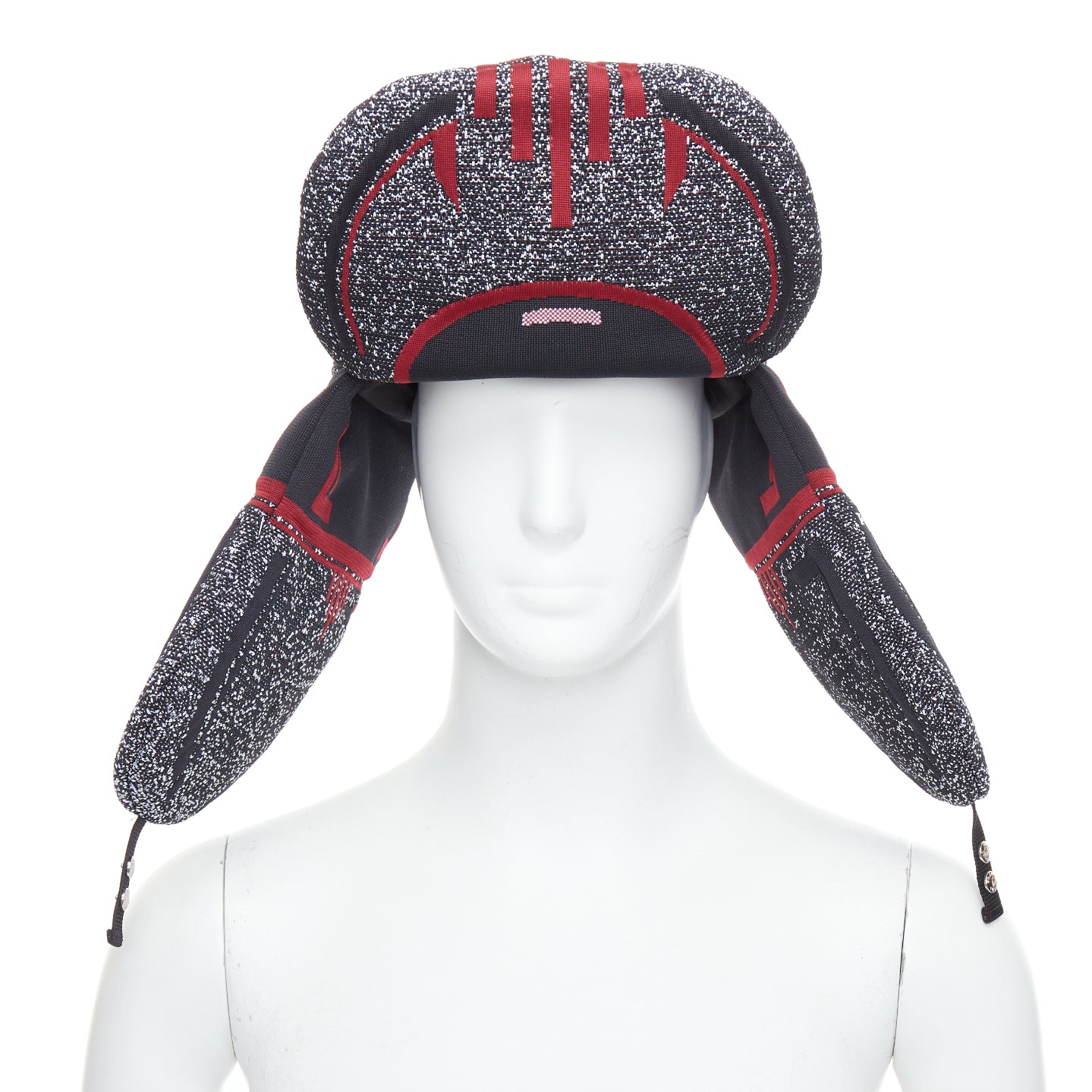 Prada Red Logo Trapper Hat - Image 6