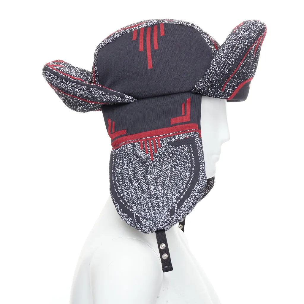 Prada Red Logo Trapper Hat Red Never worn, with tag - Model View