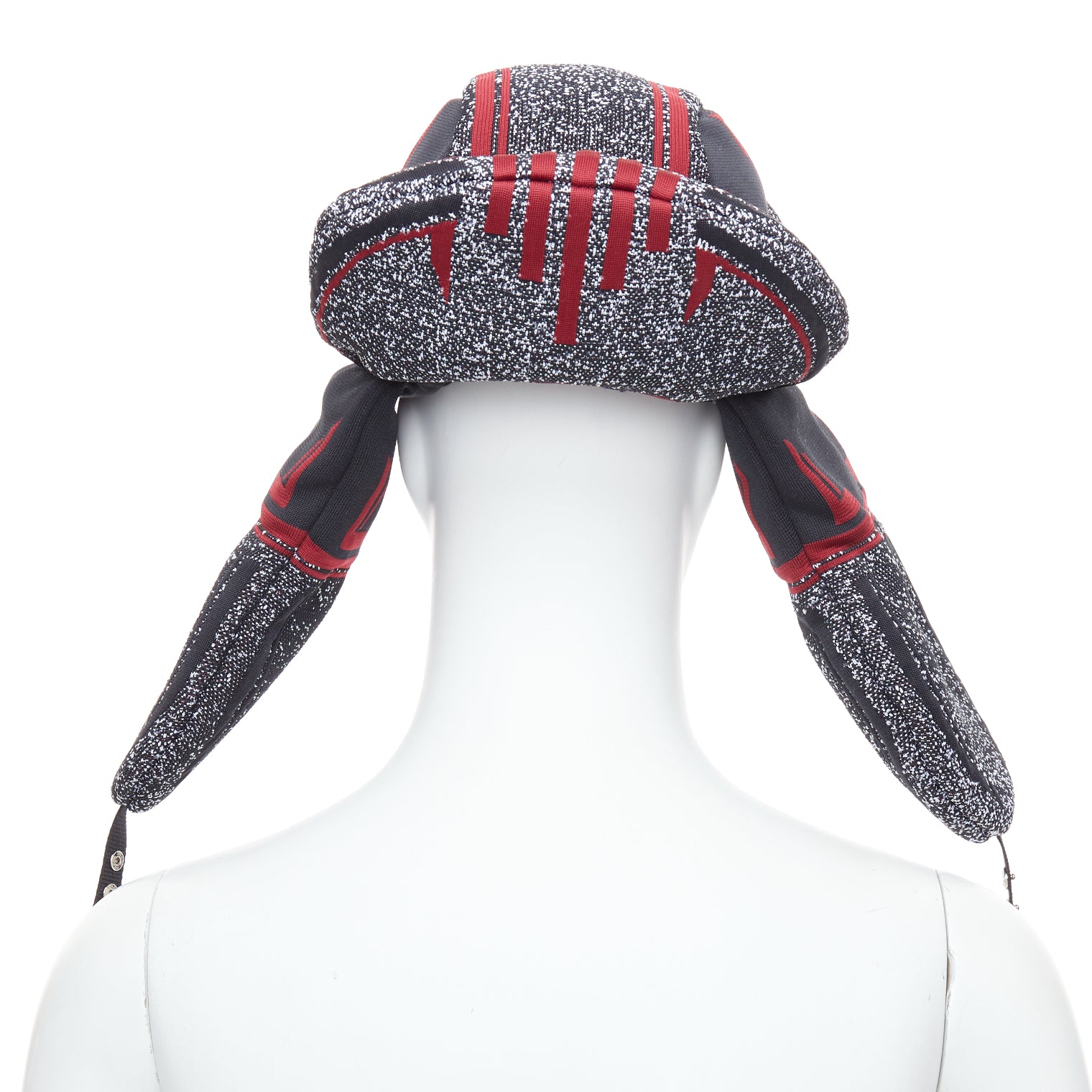 Prada Red Logo Trapper Hat - Side view