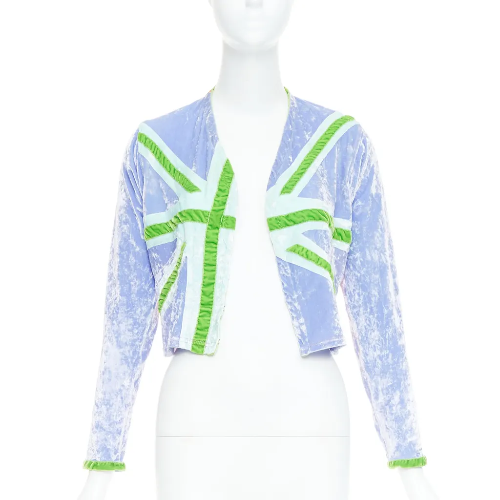 Unsigned Union Jack Cardigan Purple Silk Very good - Inside View