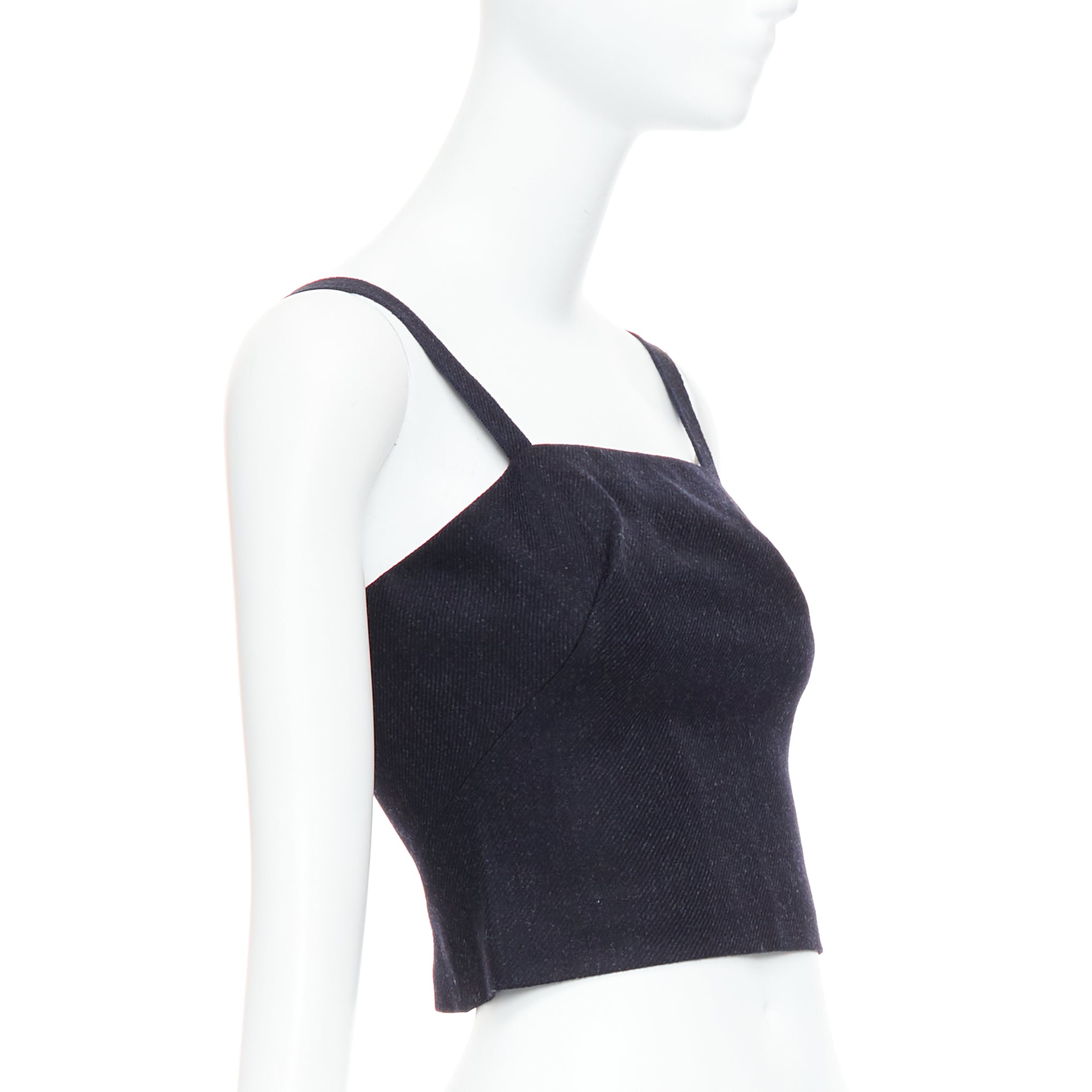 Miu Miu Charcoal Wool Bustier - Image 6