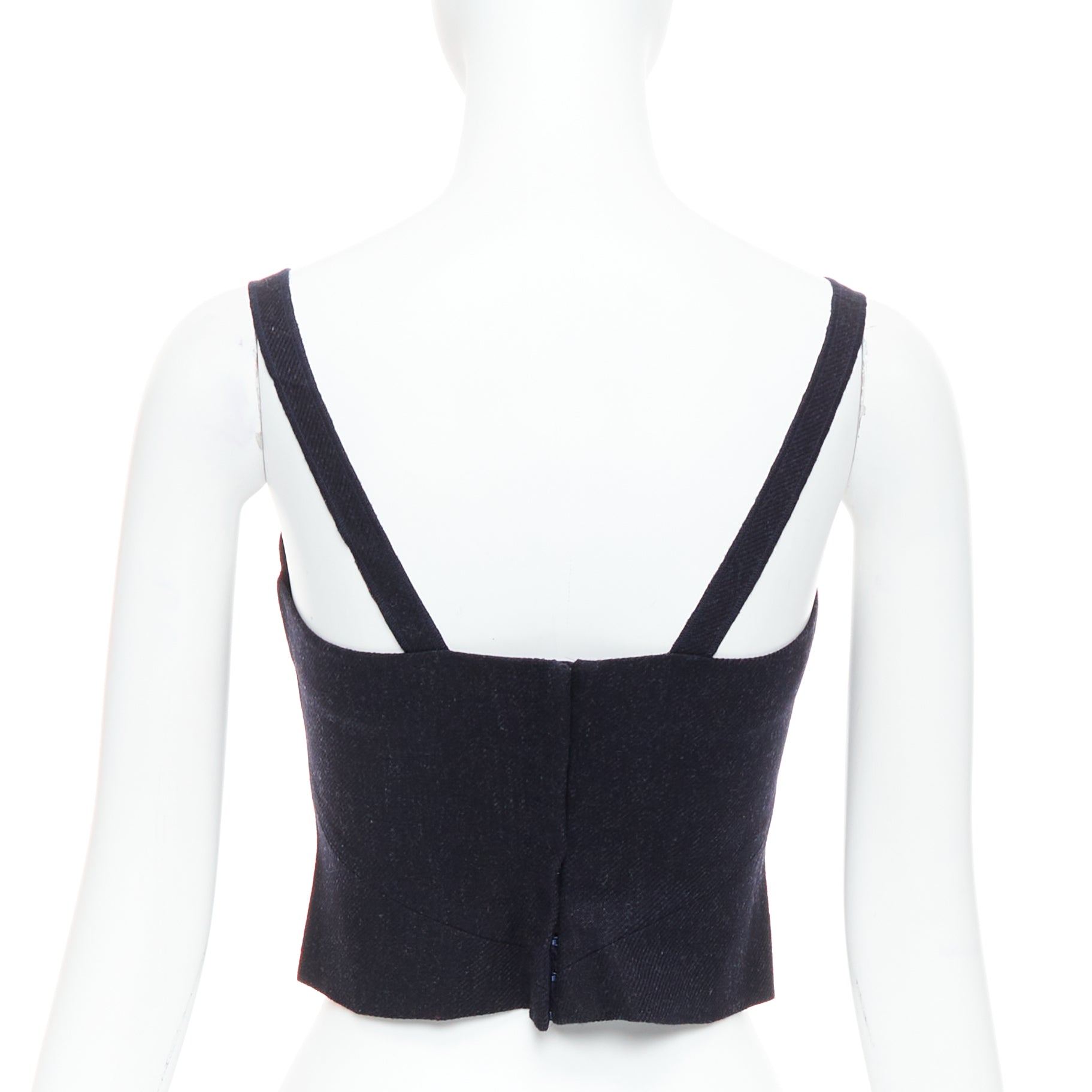 Miu Miu Charcoal Wool Bustier - Side view