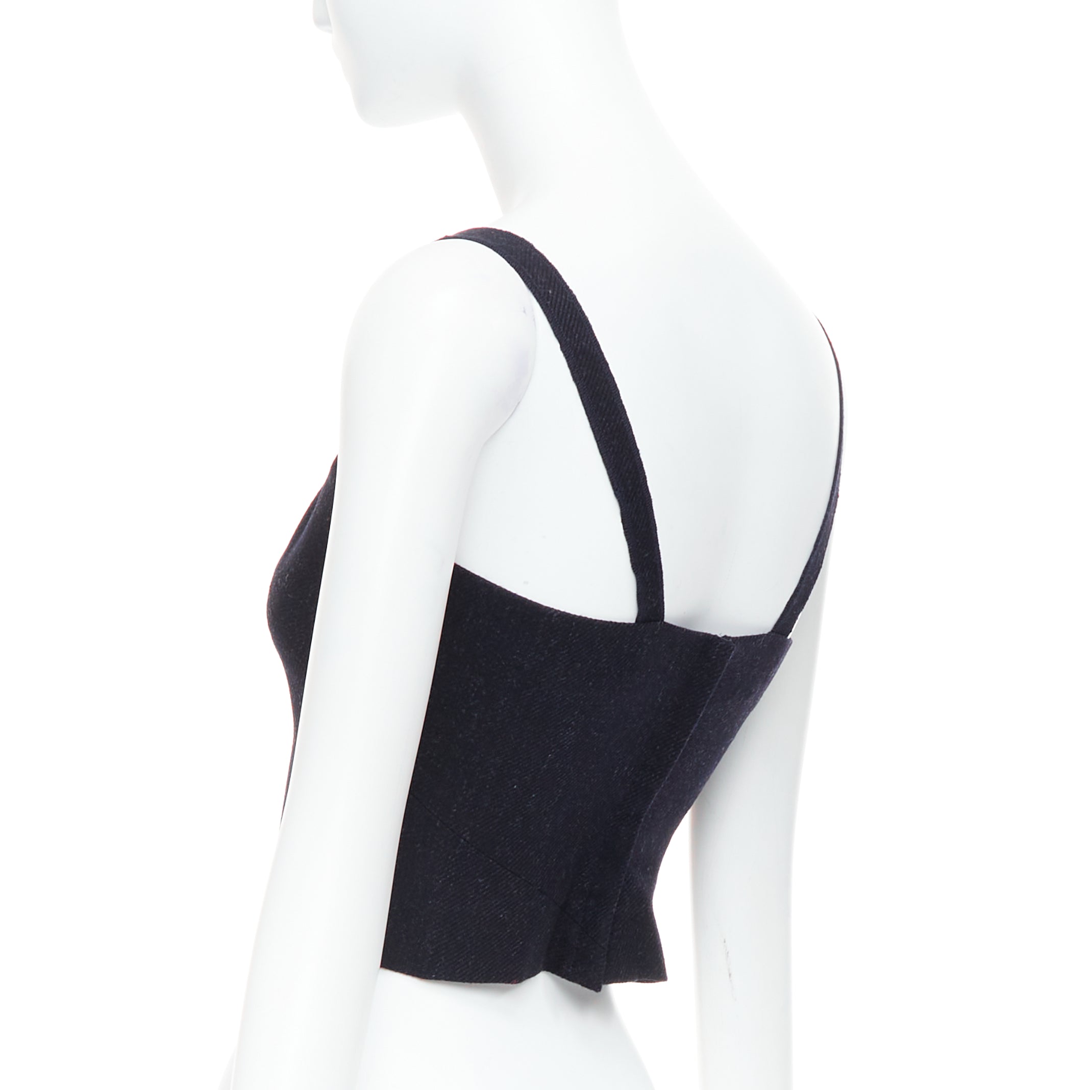 Miu Miu Charcoal Wool Bustier - Detail 1