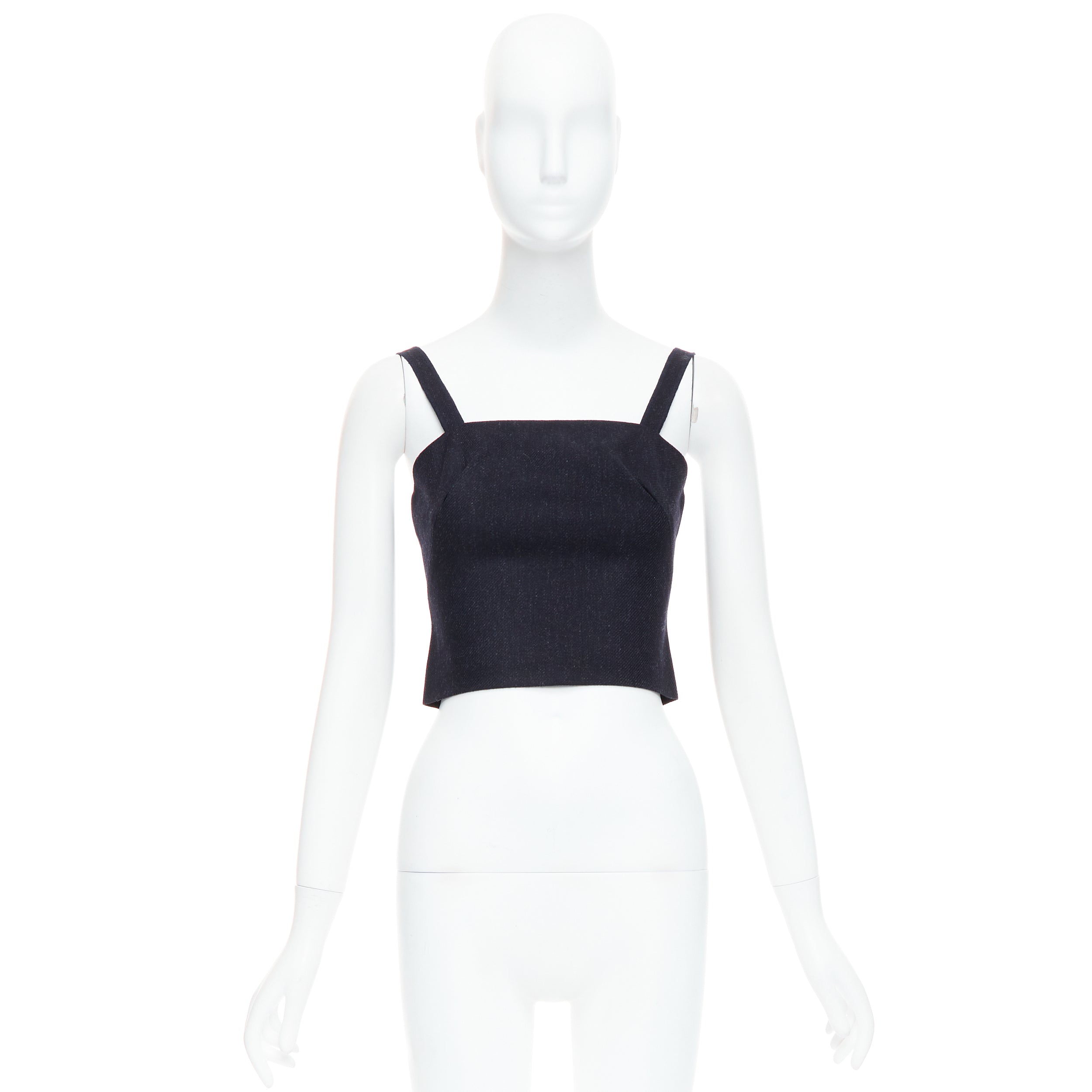 Miu Miu Charcoal Wool Bustier - Image 11