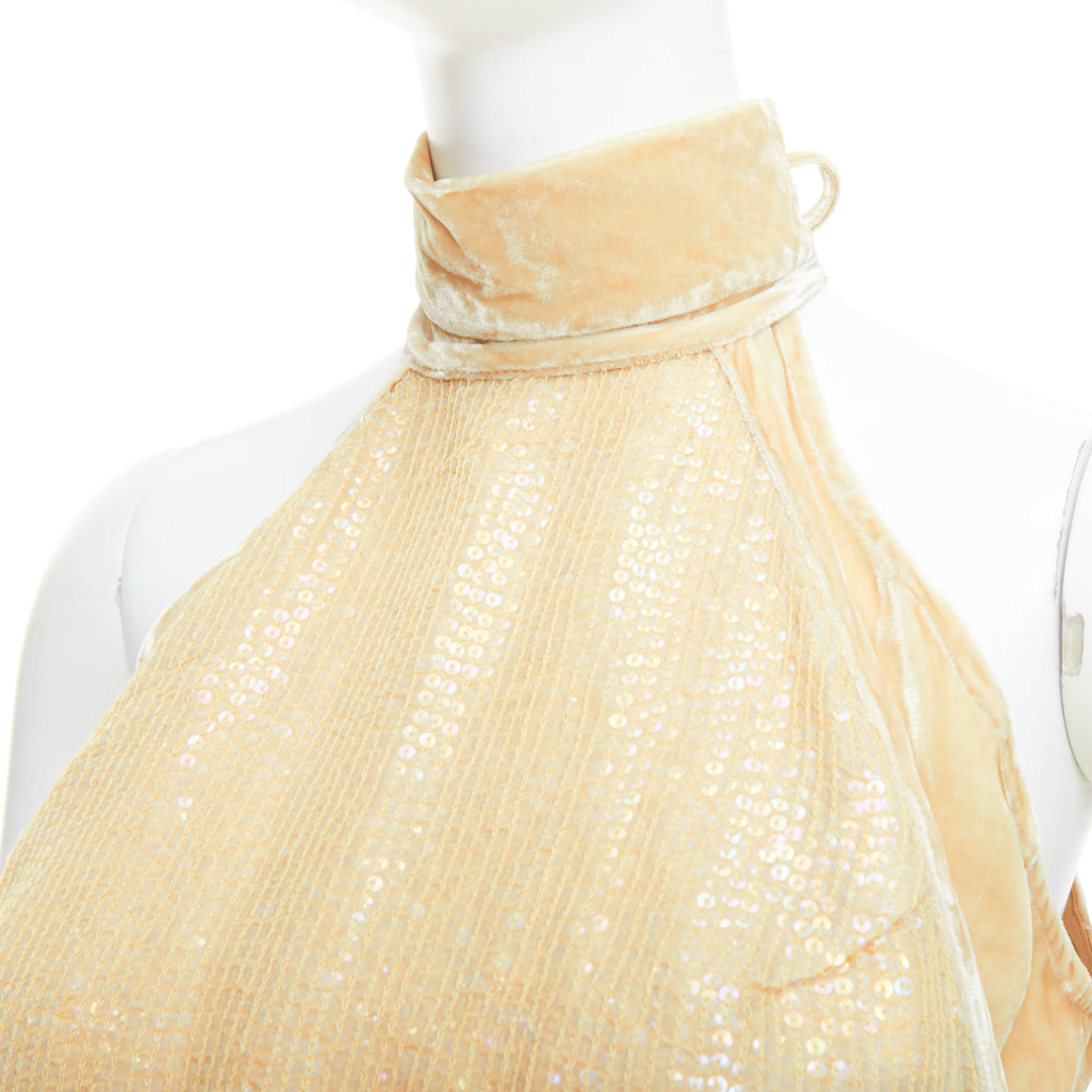 Gianfranco Ferre Beaded Velvet Halter - Detail 2