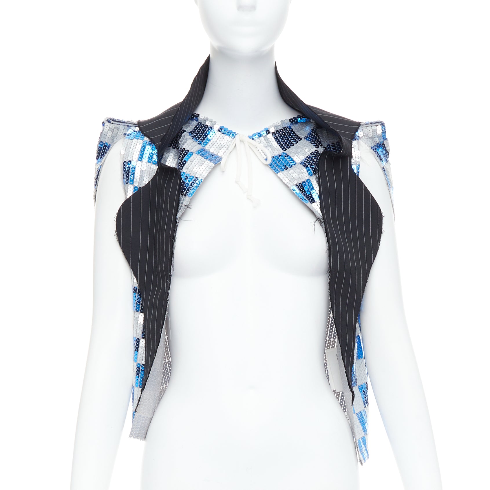 Comme Des Garcons Checkered Sequin Vest - Image 6