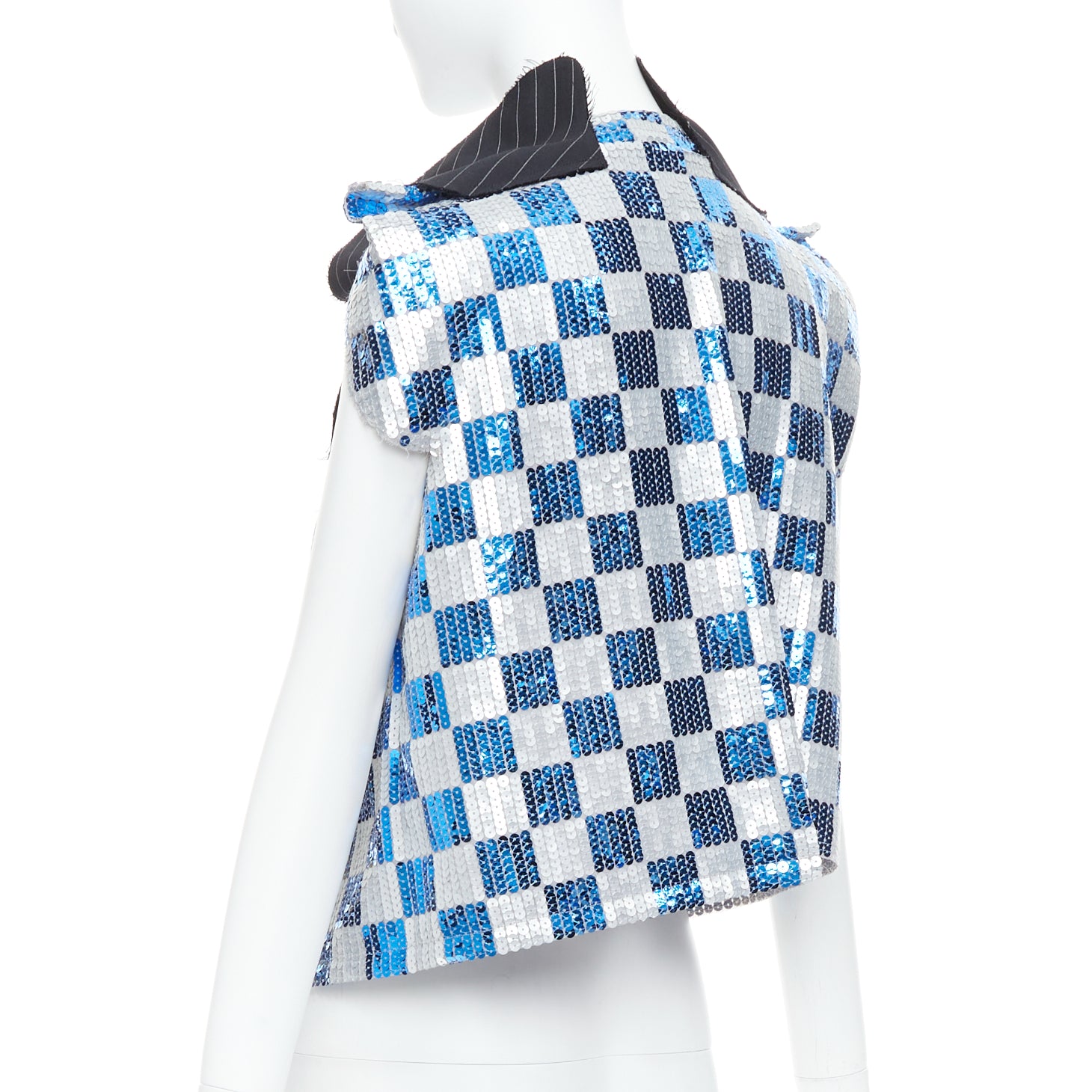 Comme Des Garcons Checkered Sequin Vest - Detail 1