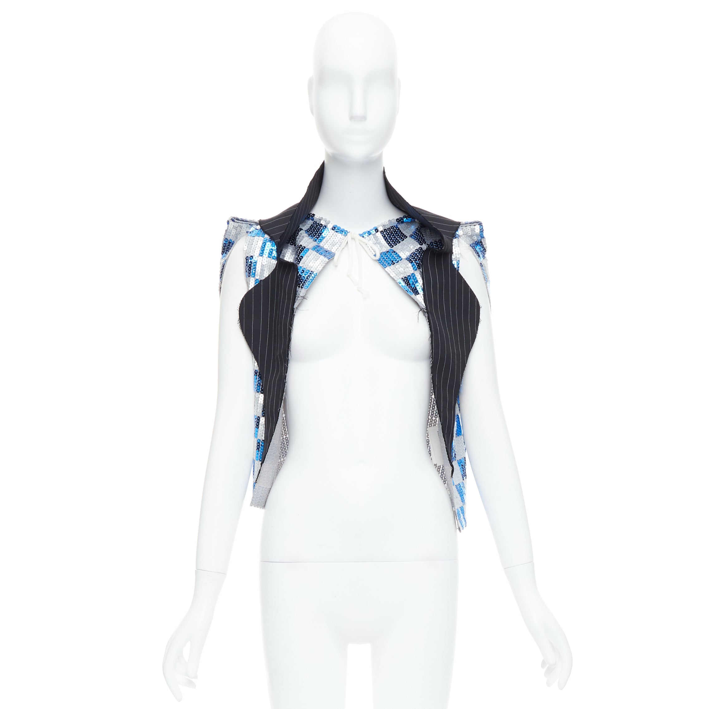 Comme Des Garcons Checkered Sequin Vest - Image 11