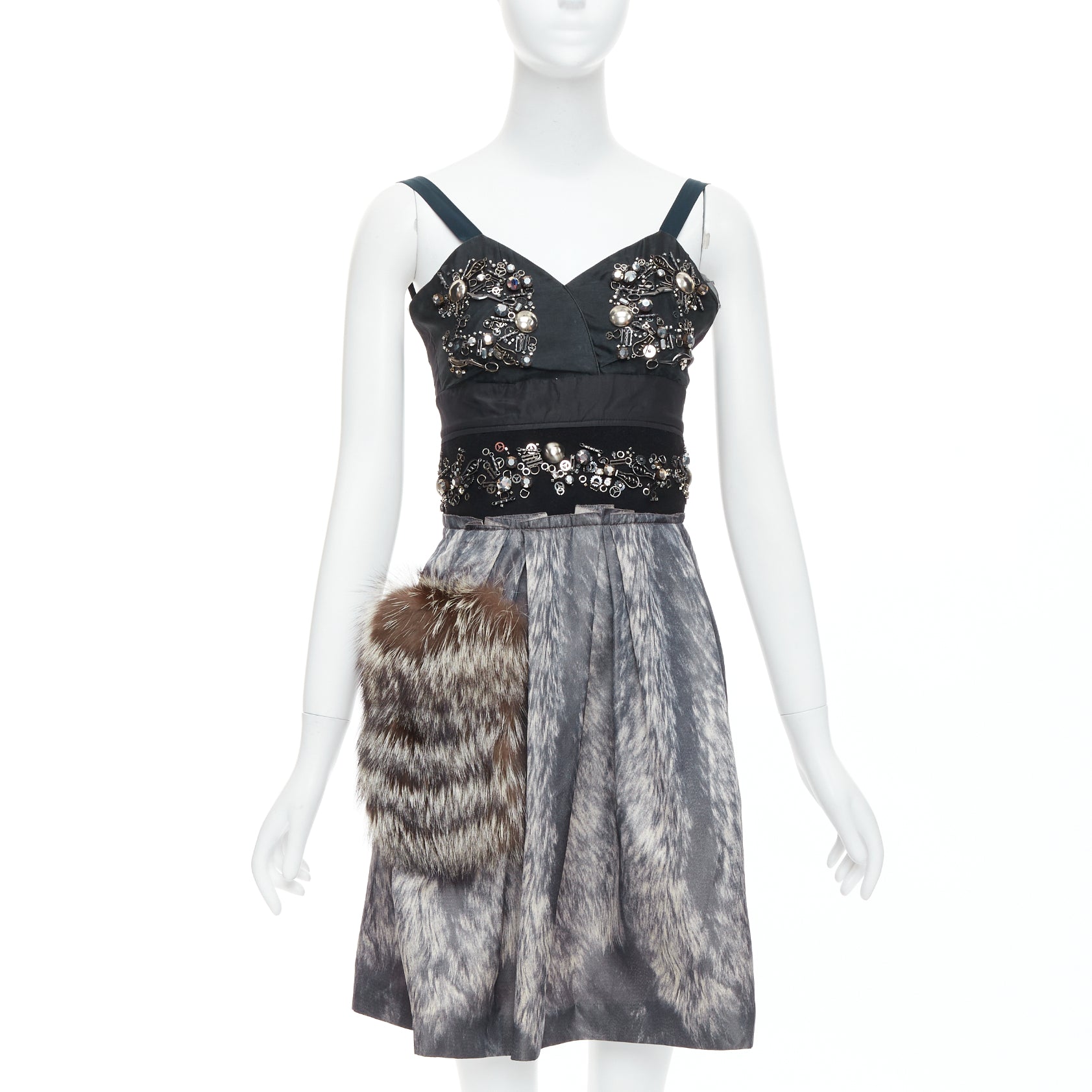 Prada Fur Bolts Dress