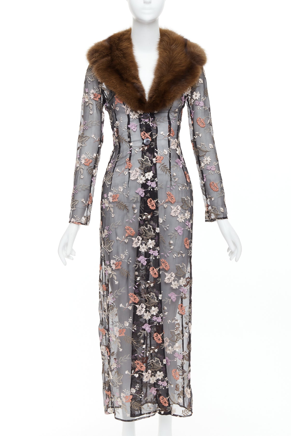 Dolce & Gabbana Black Floral Coat