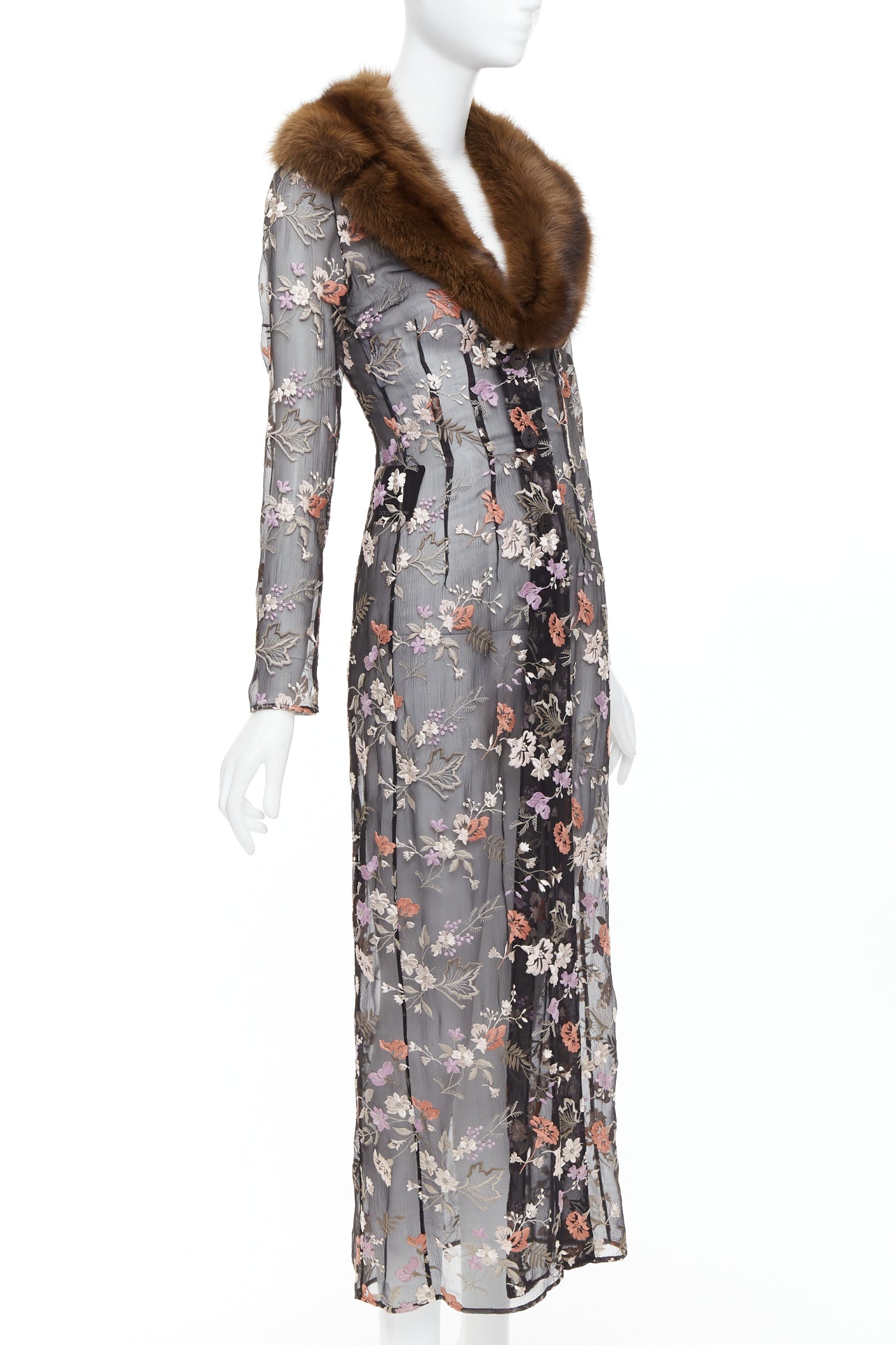 Dolce & Gabbana Black Floral Coat - 4