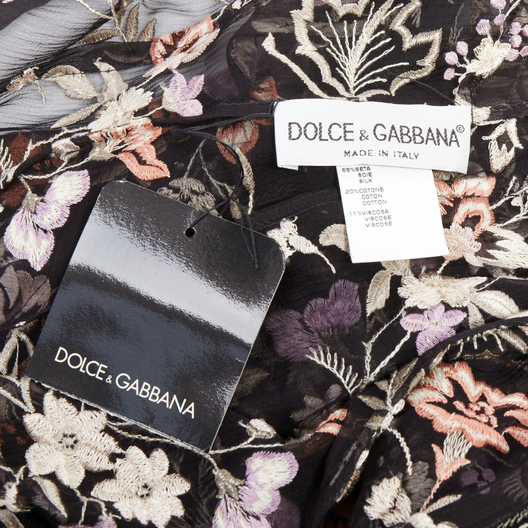 Dolce & Gabbana Black Floral Coat - Image 11