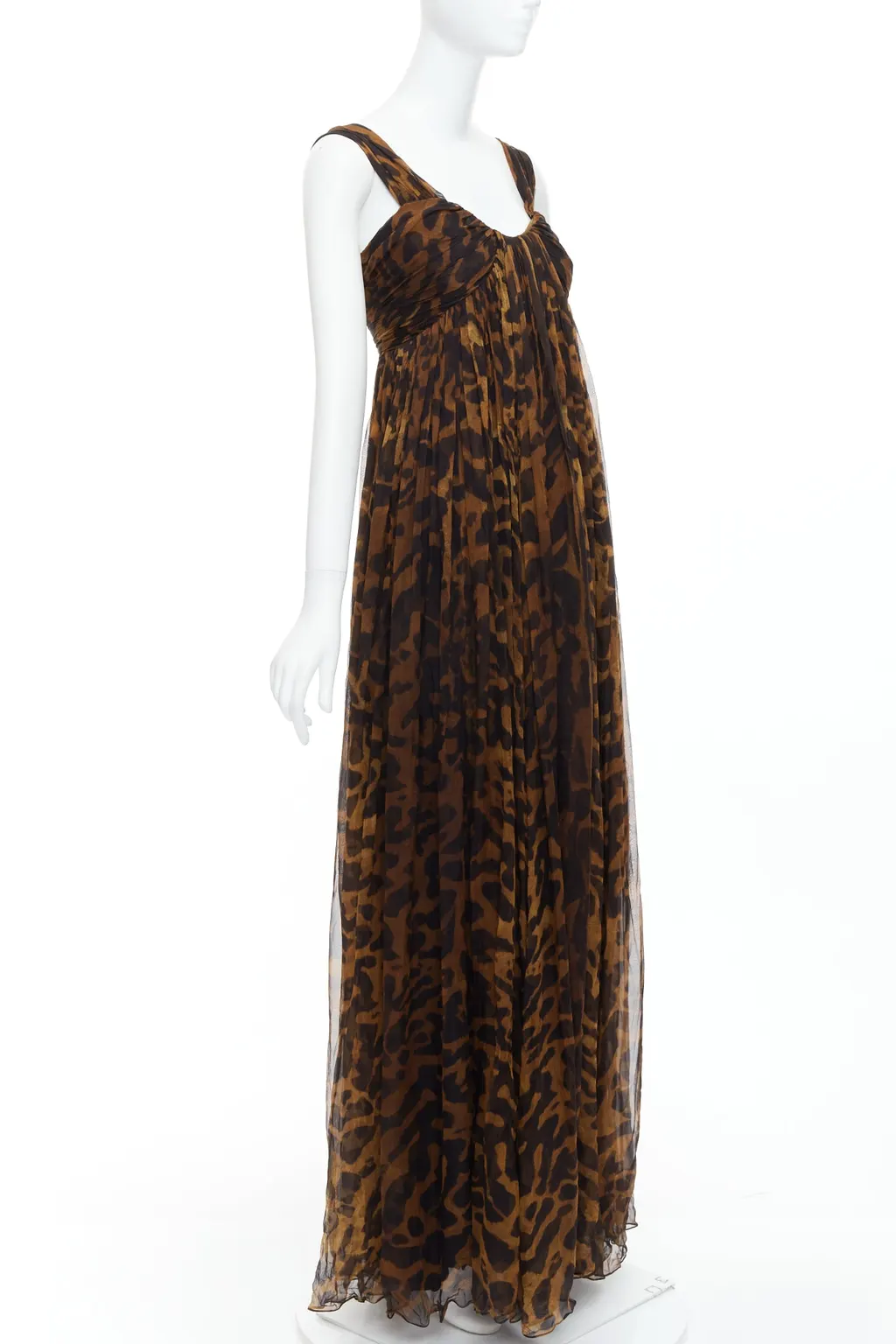 Alexander McQueen Leopard Corset Gown Brown Silk Very good - Inside View