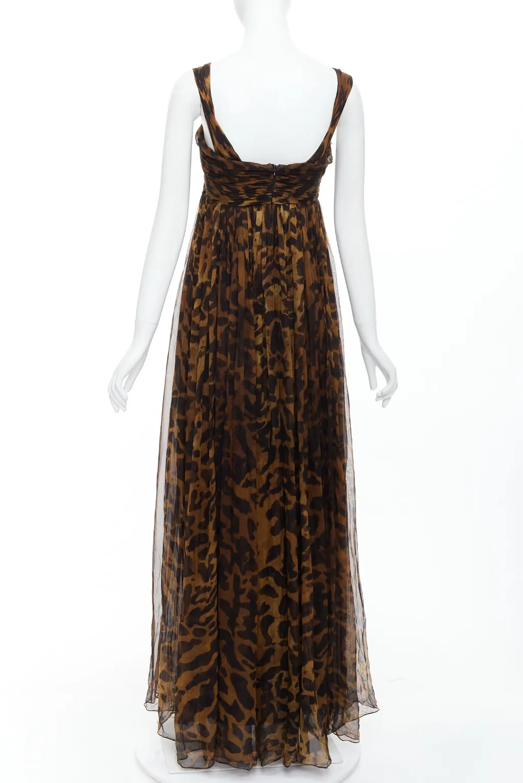 Alexander McQueen Leopard Corset Gown Brown Silk Very good - Box View