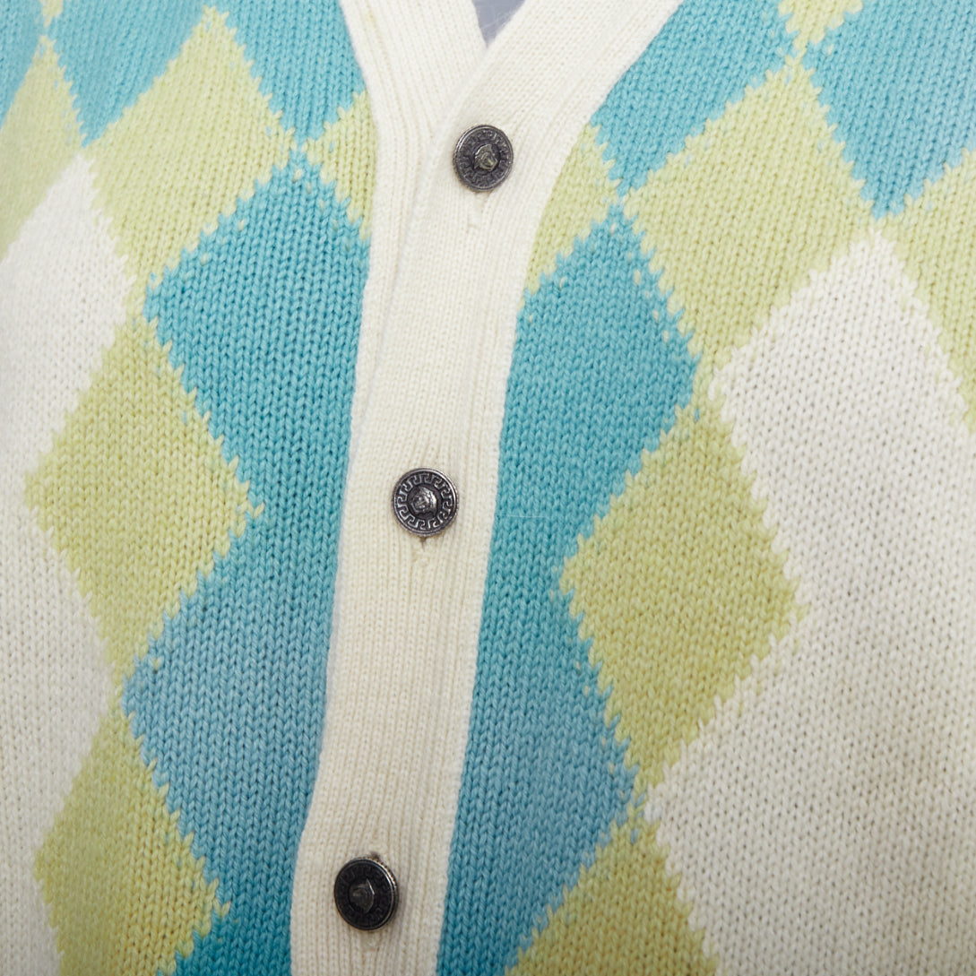 Gianni Versace Argyle Wool Cardigan - Back view