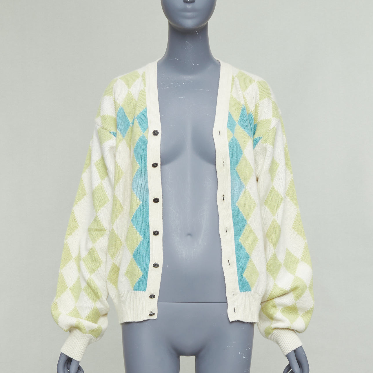 Gianni Versace Argyle Wool Cardigan - Image 6