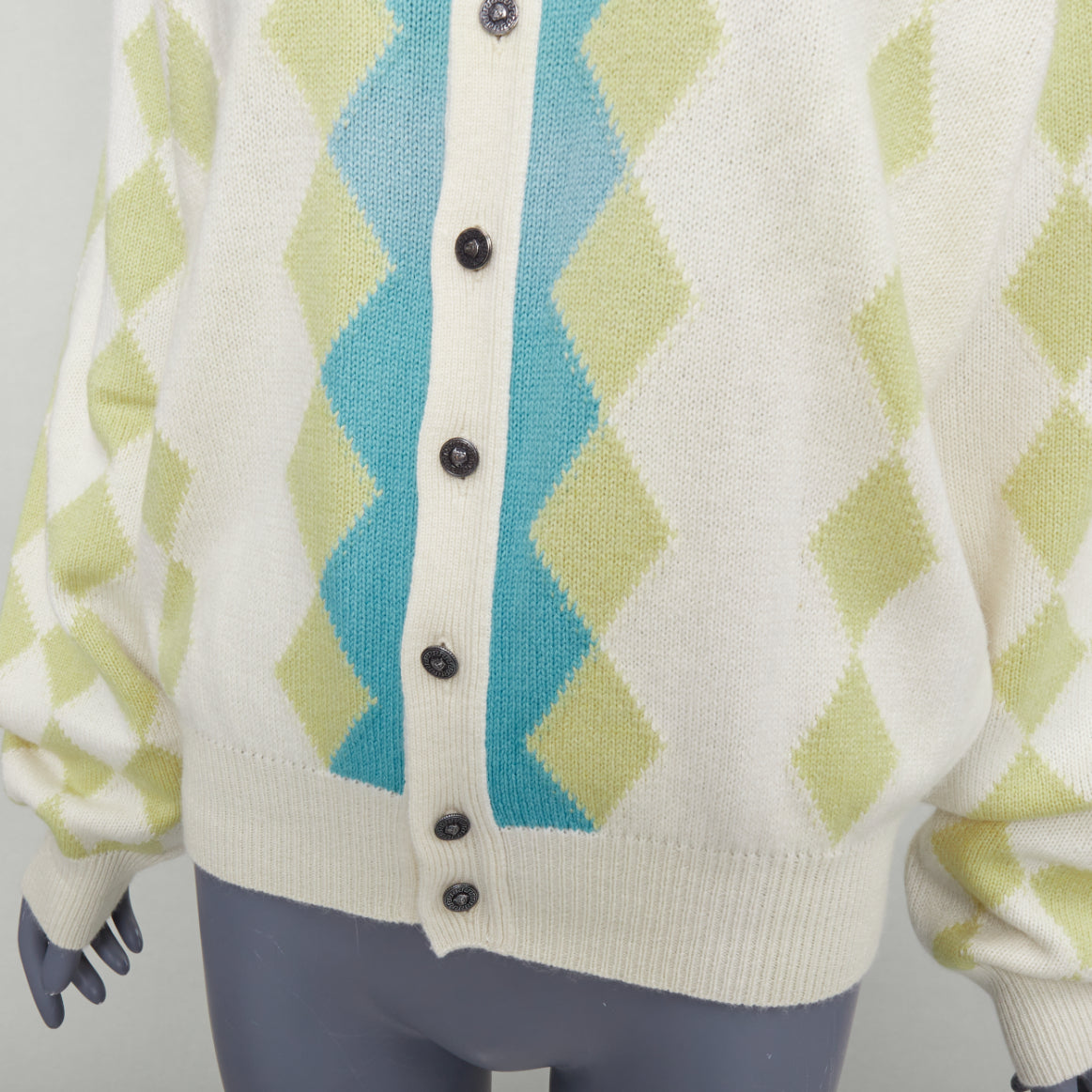 Gianni Versace Argyle Wool Cardigan - Image 10