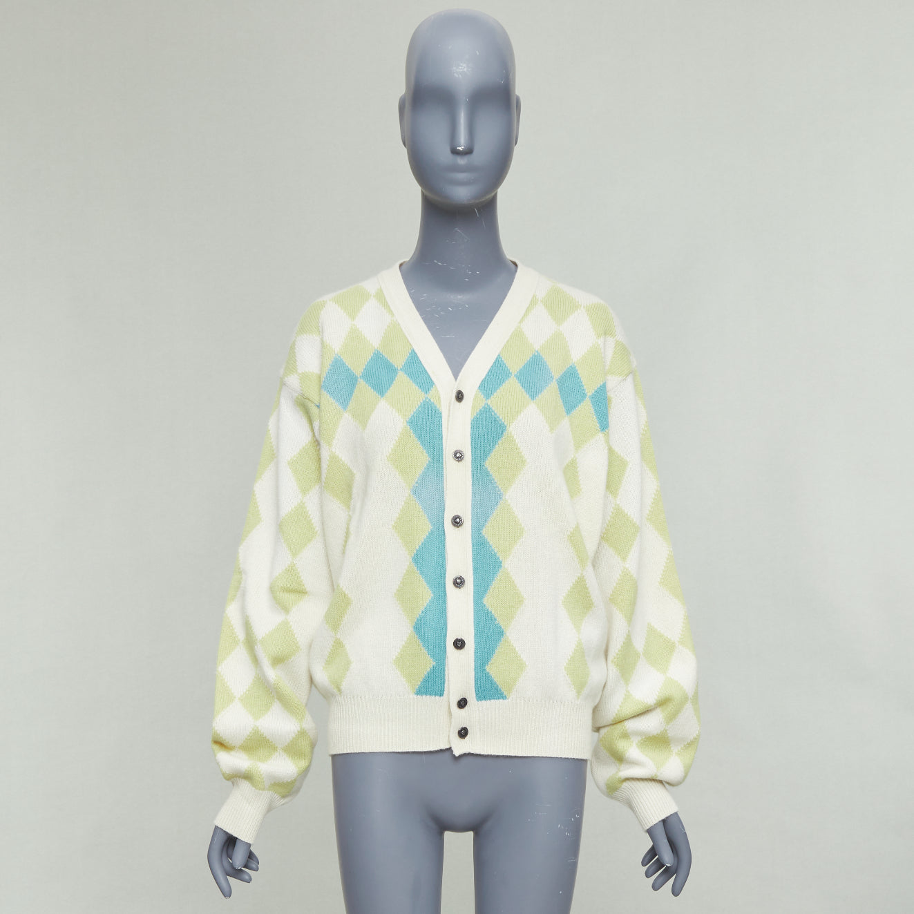 Gianni Versace Argyle Wool Cardigan - Image 12