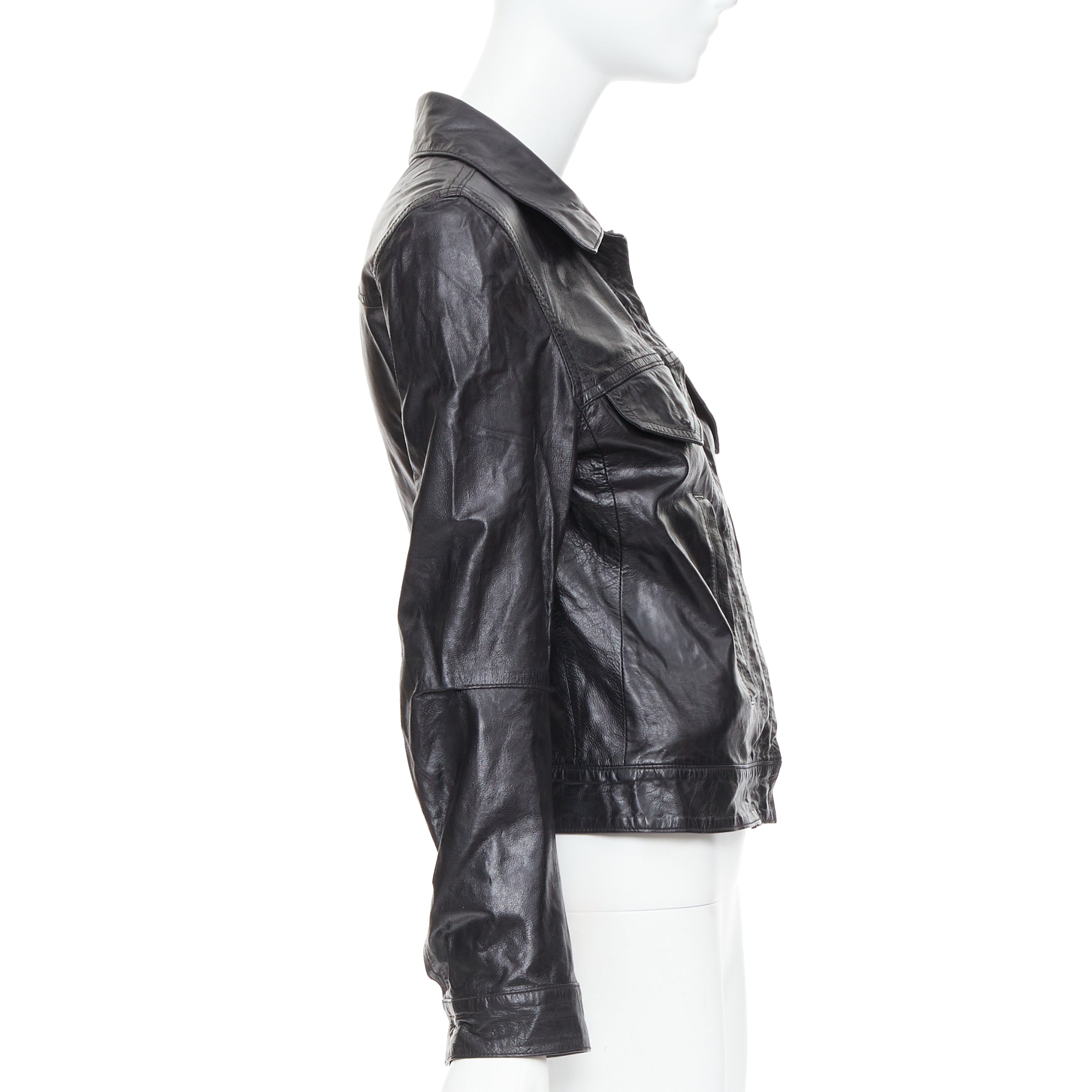 Ann Demeulemeester Leather Snap Jacket - Side view
