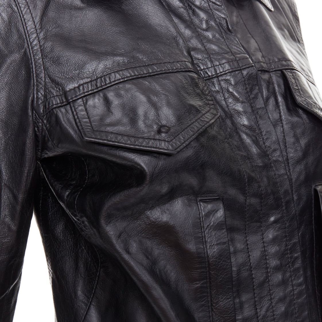Ann Demeulemeester Leather Snap Jacket - Image 10