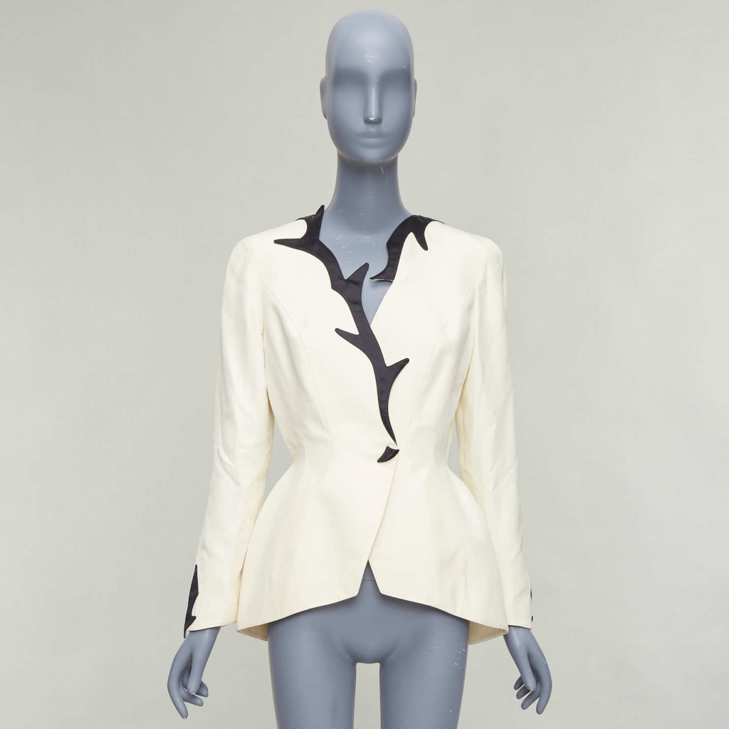 Thierry Mugler Cotton Peplum Blazer - Image 11