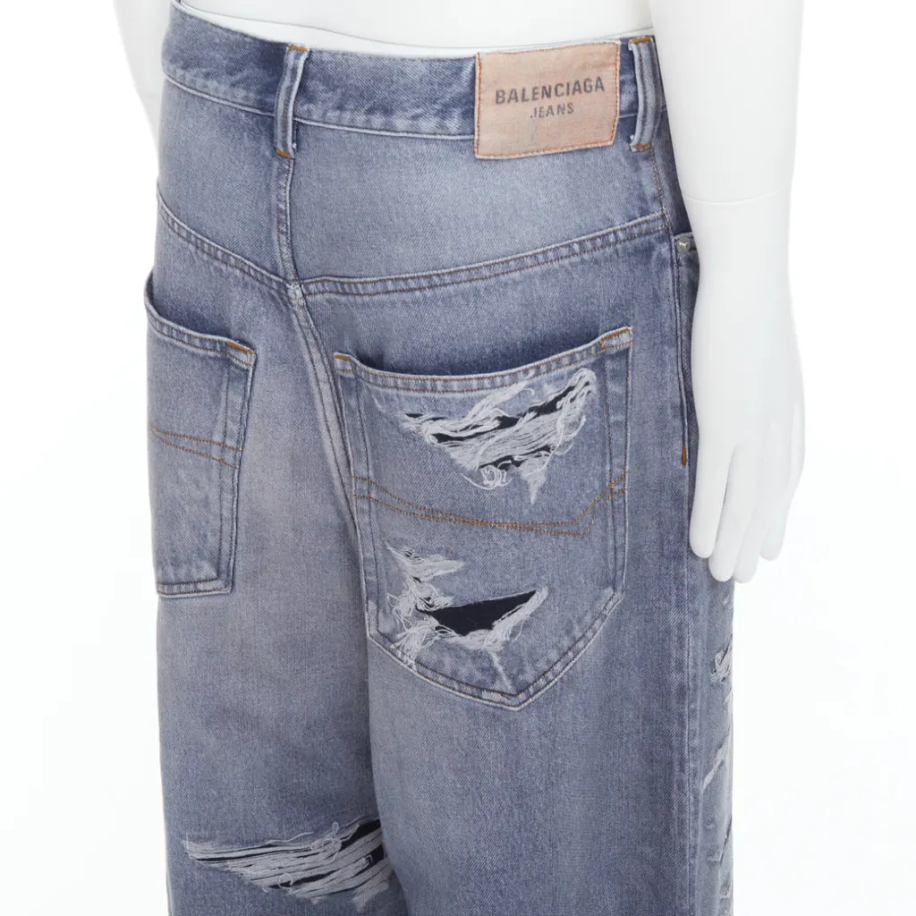 Balenciaga Trompe Sweatpants Blue Cotton Never worn, with tag - Back View