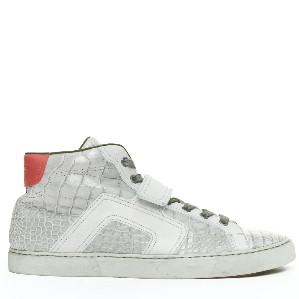 Hermès Croc High Tops Grey Leather Fair - Front View