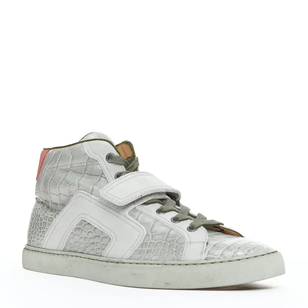 Hermès Croc High Tops Grey Leather Fair - Back View