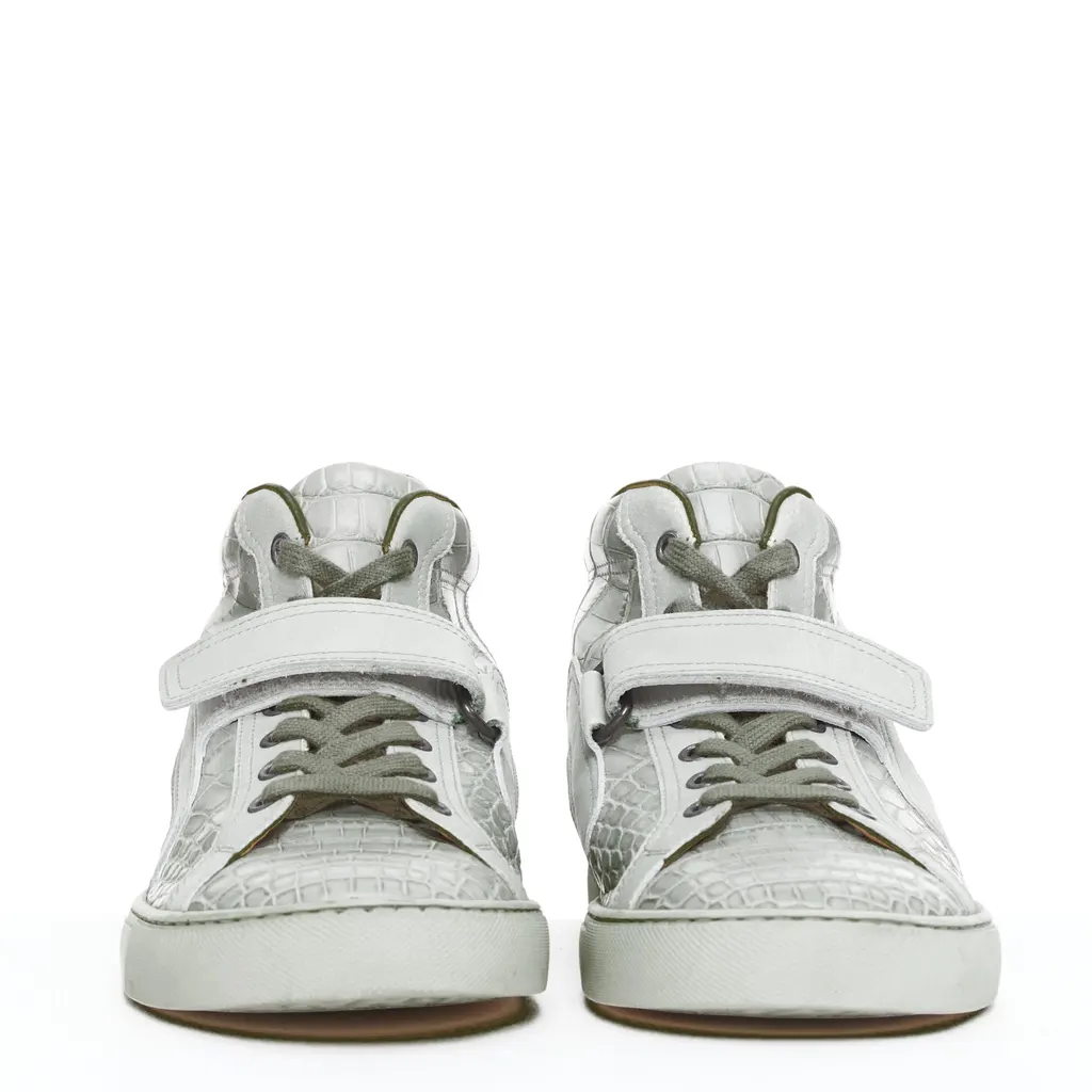 Hermès Croc High Tops Grey Leather Fair - Inside View