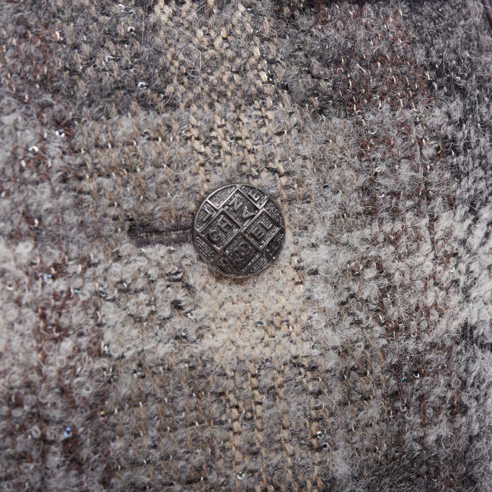 Chanel Grey Tweed Crop Jacket - Back view