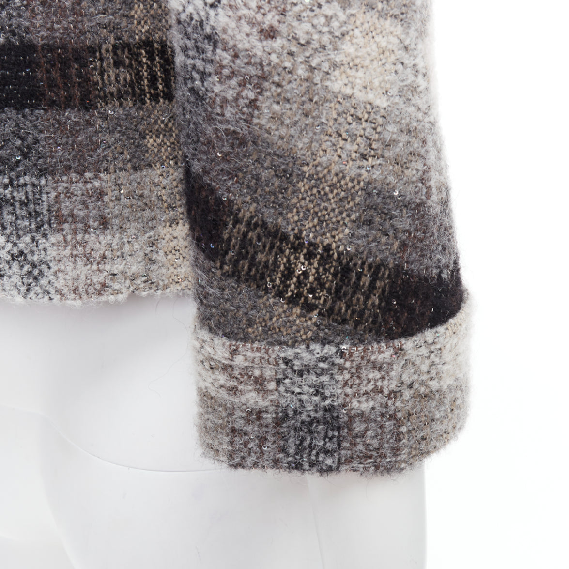 Chanel Grey Tweed Crop Jacket - Image 11