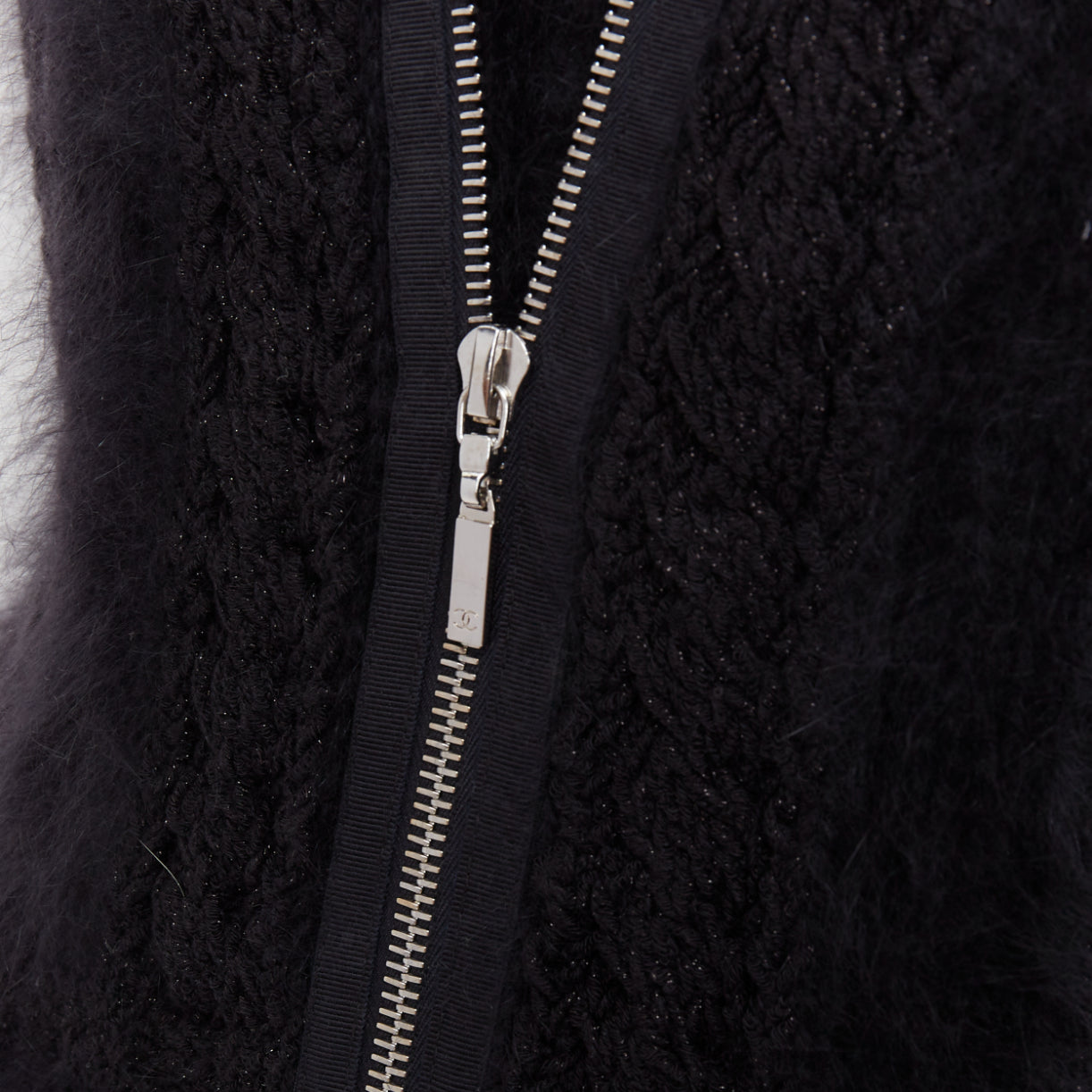 Chanel Fluffy Zip Sweater - Back view