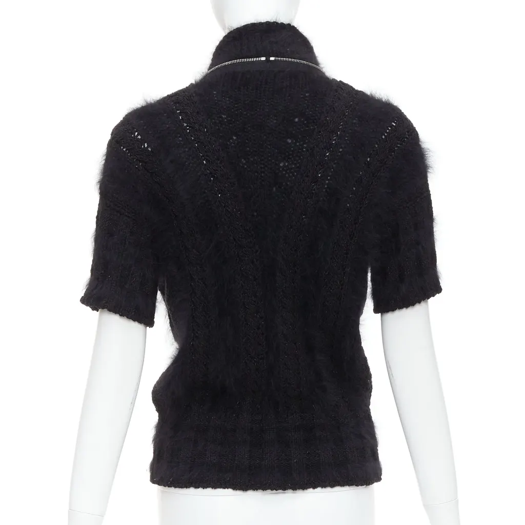 Chanel Fluffy Zip Sweater Black Cotton Never worn - Box View