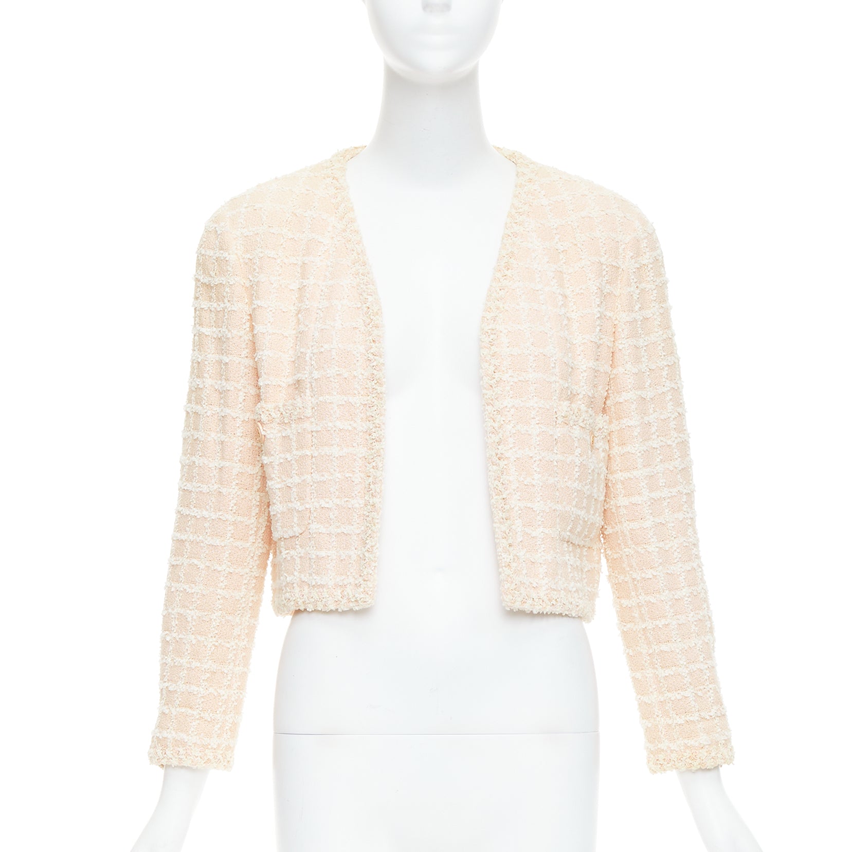 Chanel Pink Tweed Crop Jacket