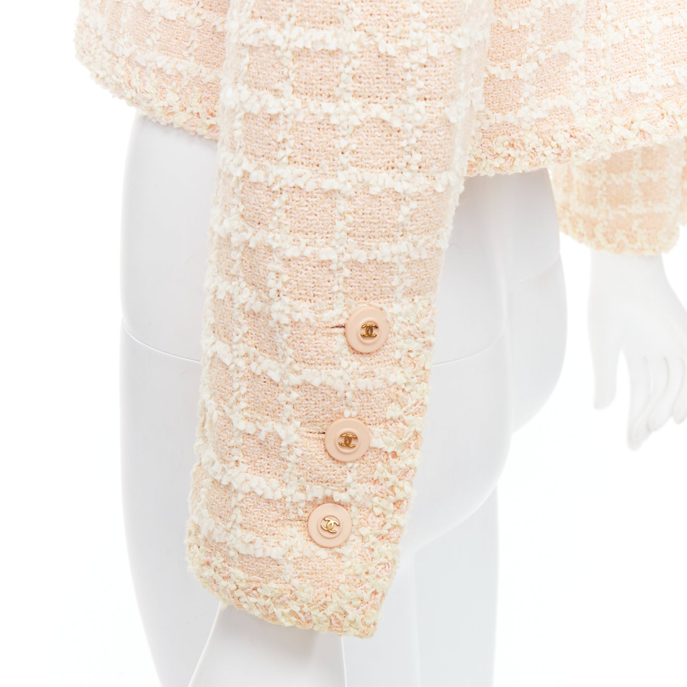 Chanel Pink Tweed Crop Jacket - Back view