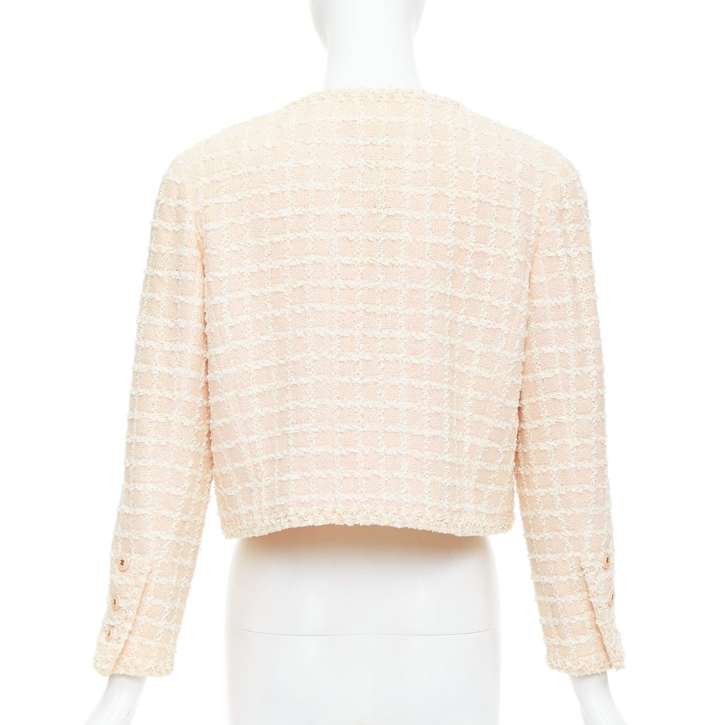 Chanel Pink Tweed Crop Jacket - Side view