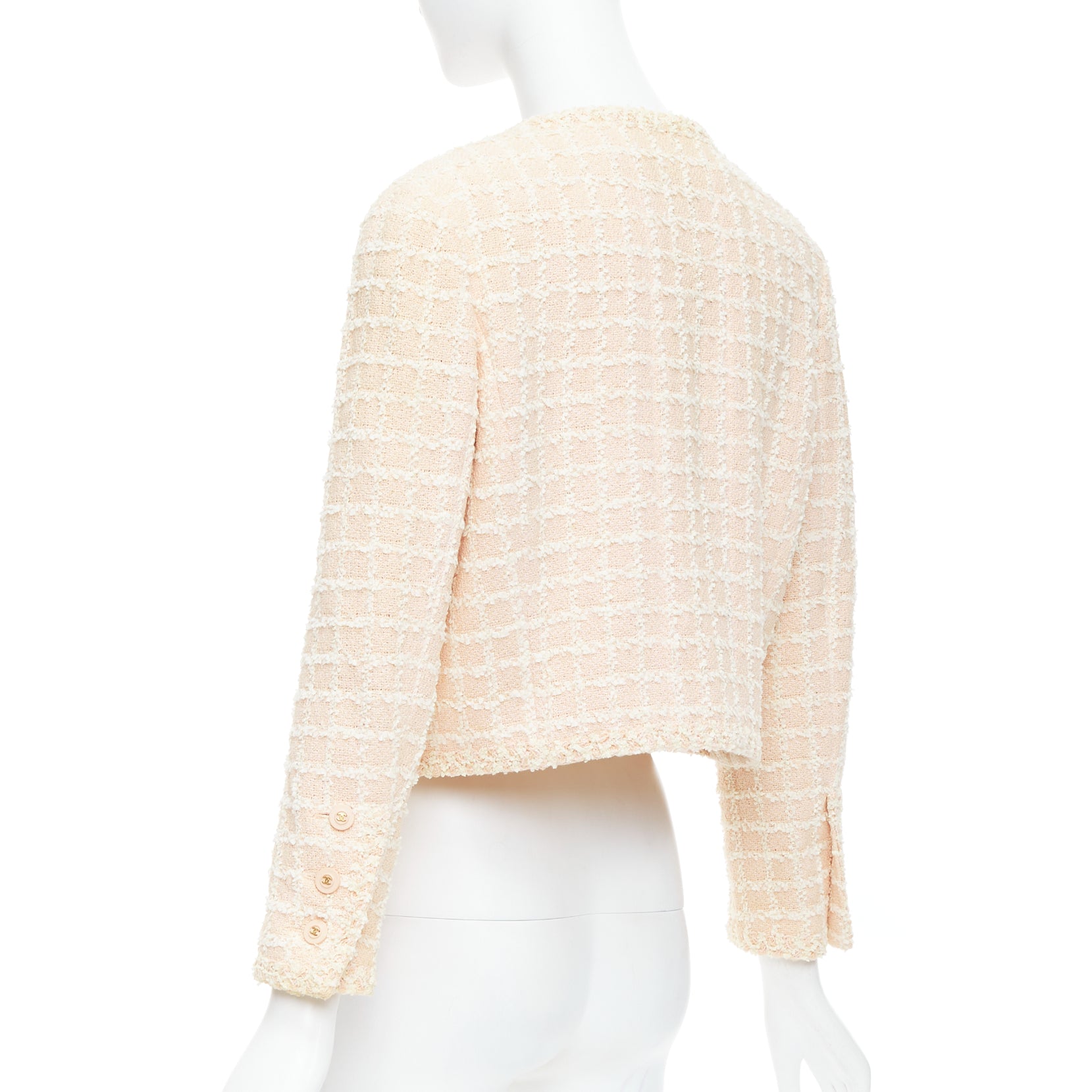 Chanel Pink Tweed Crop Jacket - Detail 1