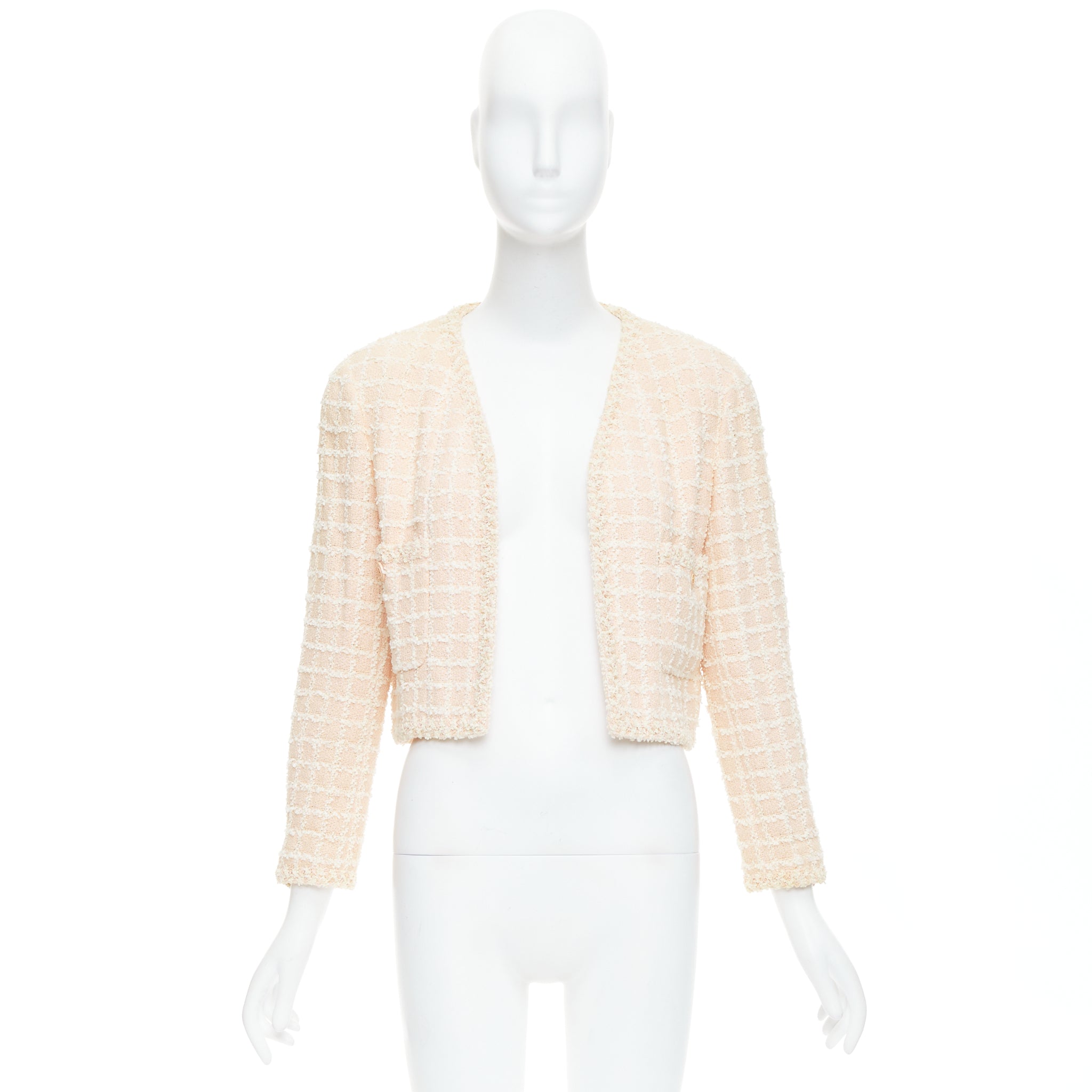 Chanel Pink Tweed Crop Jacket - Image 12