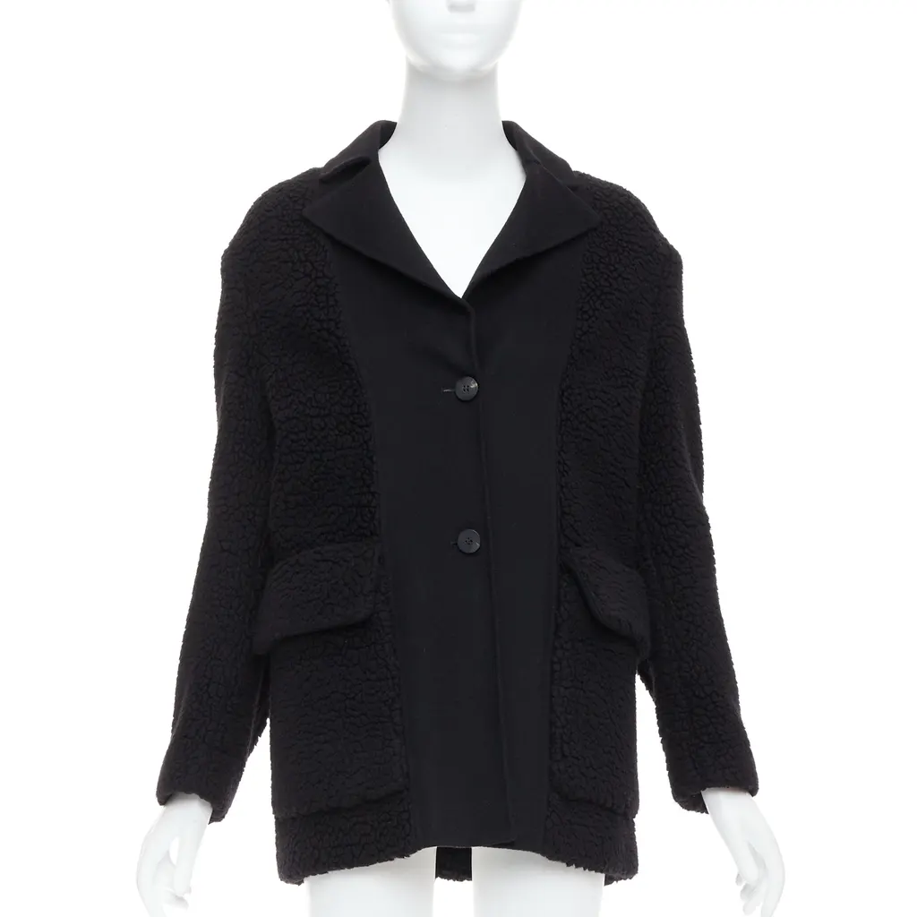 Dior Black Teddy Coat Black Cashmere Never worn - Front View